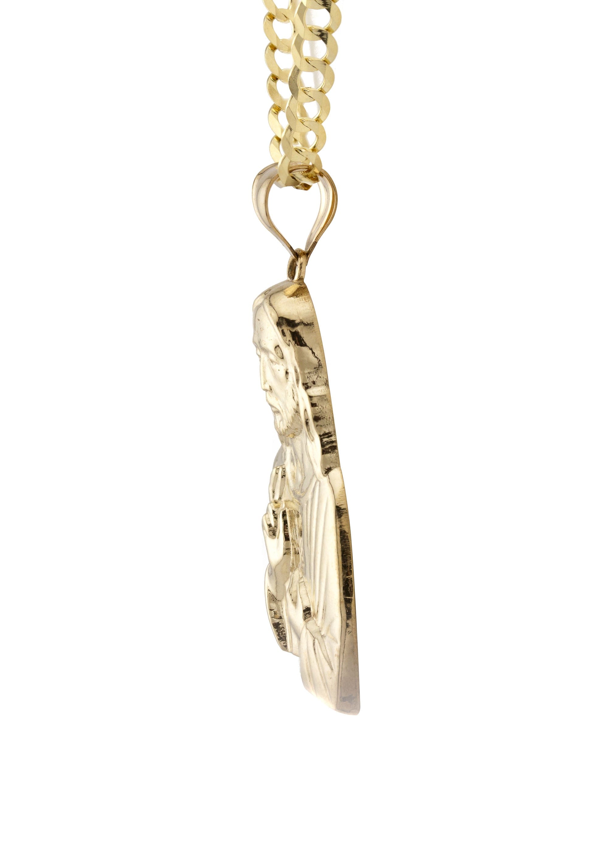 Manufacturer 1 10K Yellow Gold Jesus Head Necklace | Small 8 Grams - Large 17 Grams