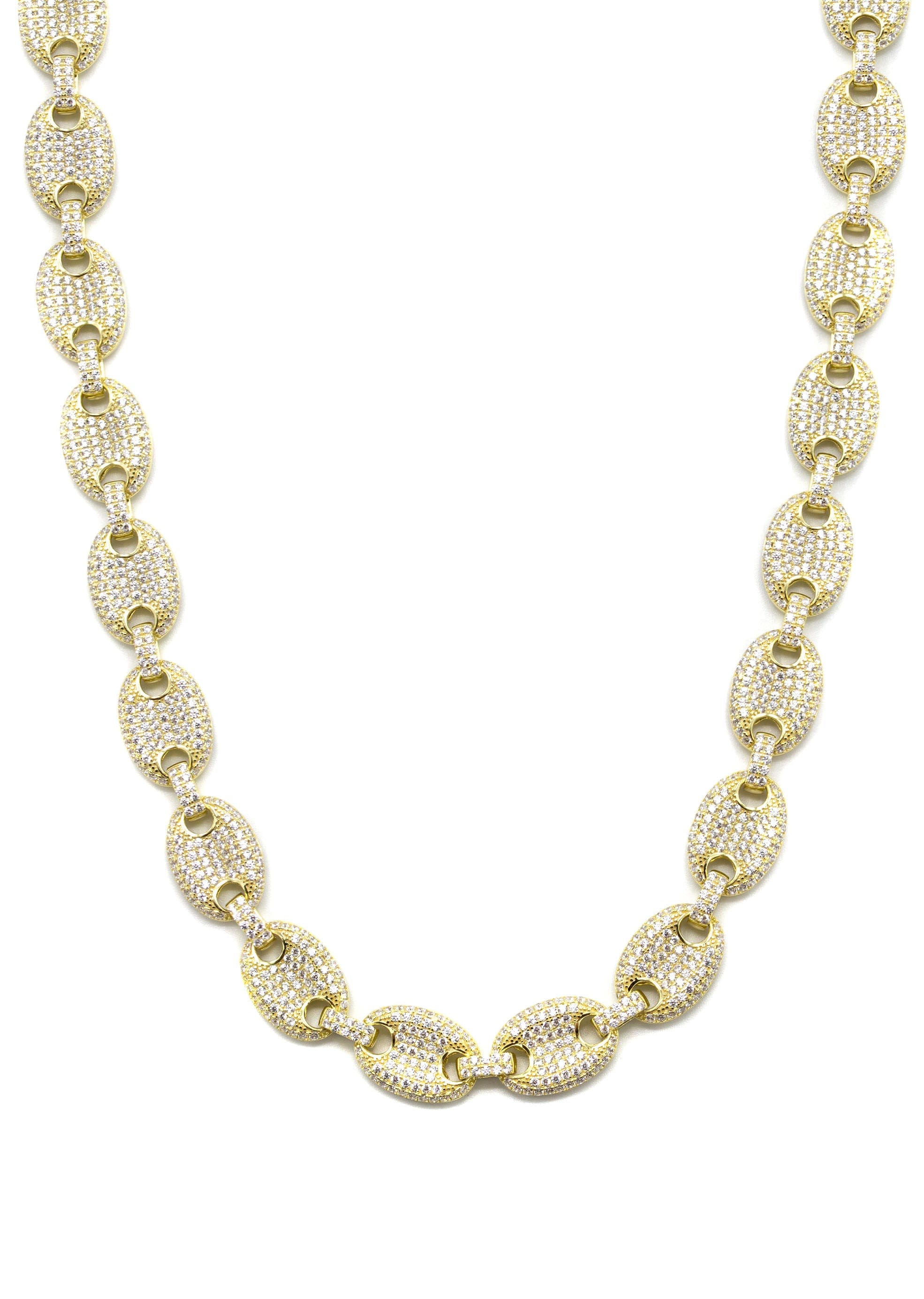 Manufacturer 43 Silver Chain - Gold Iced Out Puff Chain