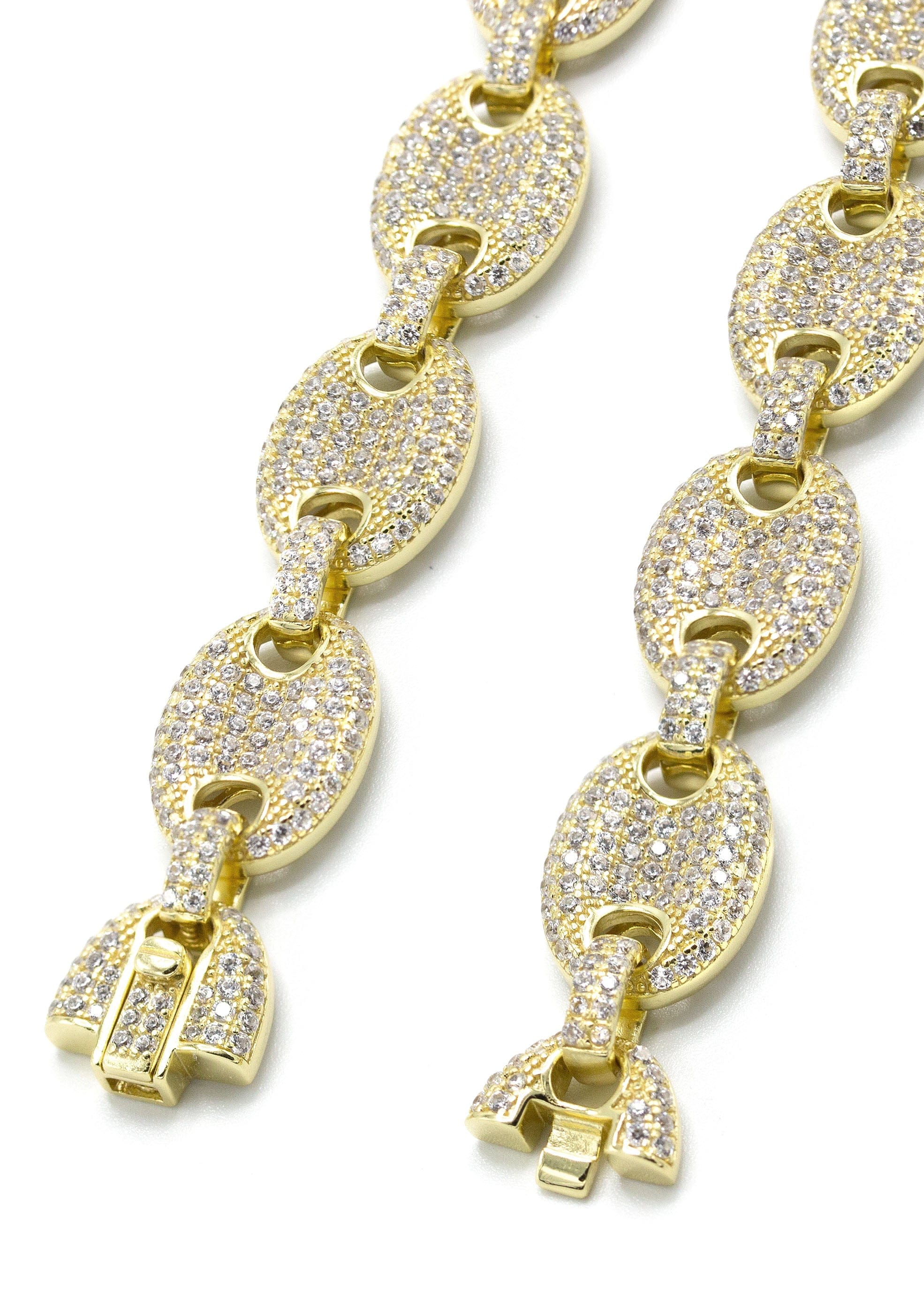 Manufacturer 43 Silver Chain - Gold Iced Out Puff Chain