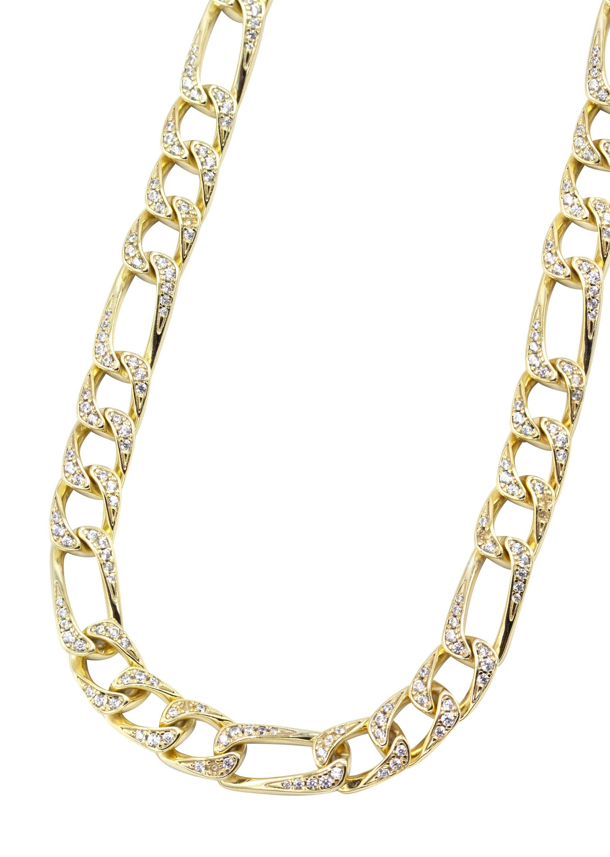 Manufacturer 43 Silver Chain - Gold Iced Out Figaro Chain