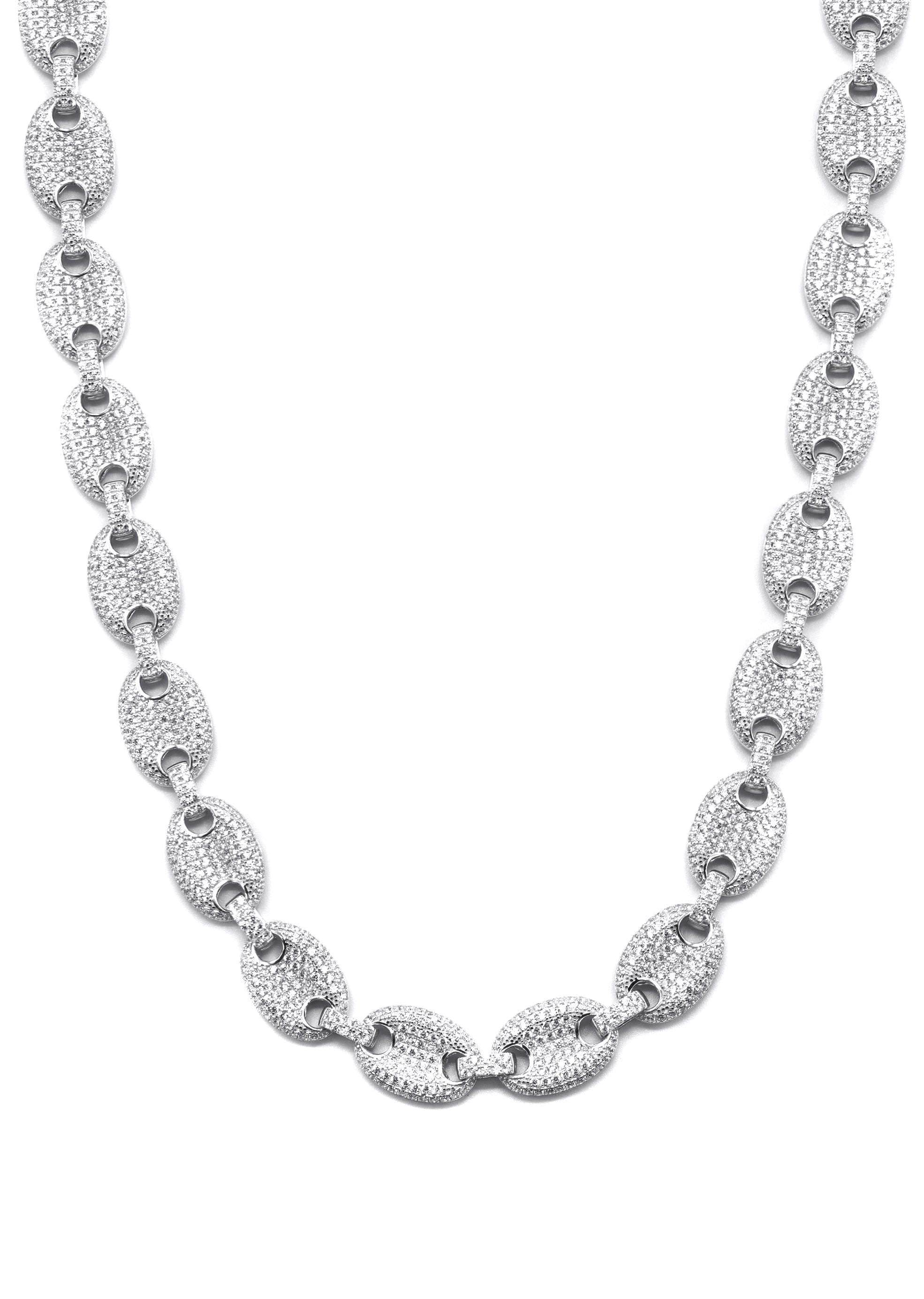 Manufacturer 43 Silver Chain - Silver Iced Out Puff Chain