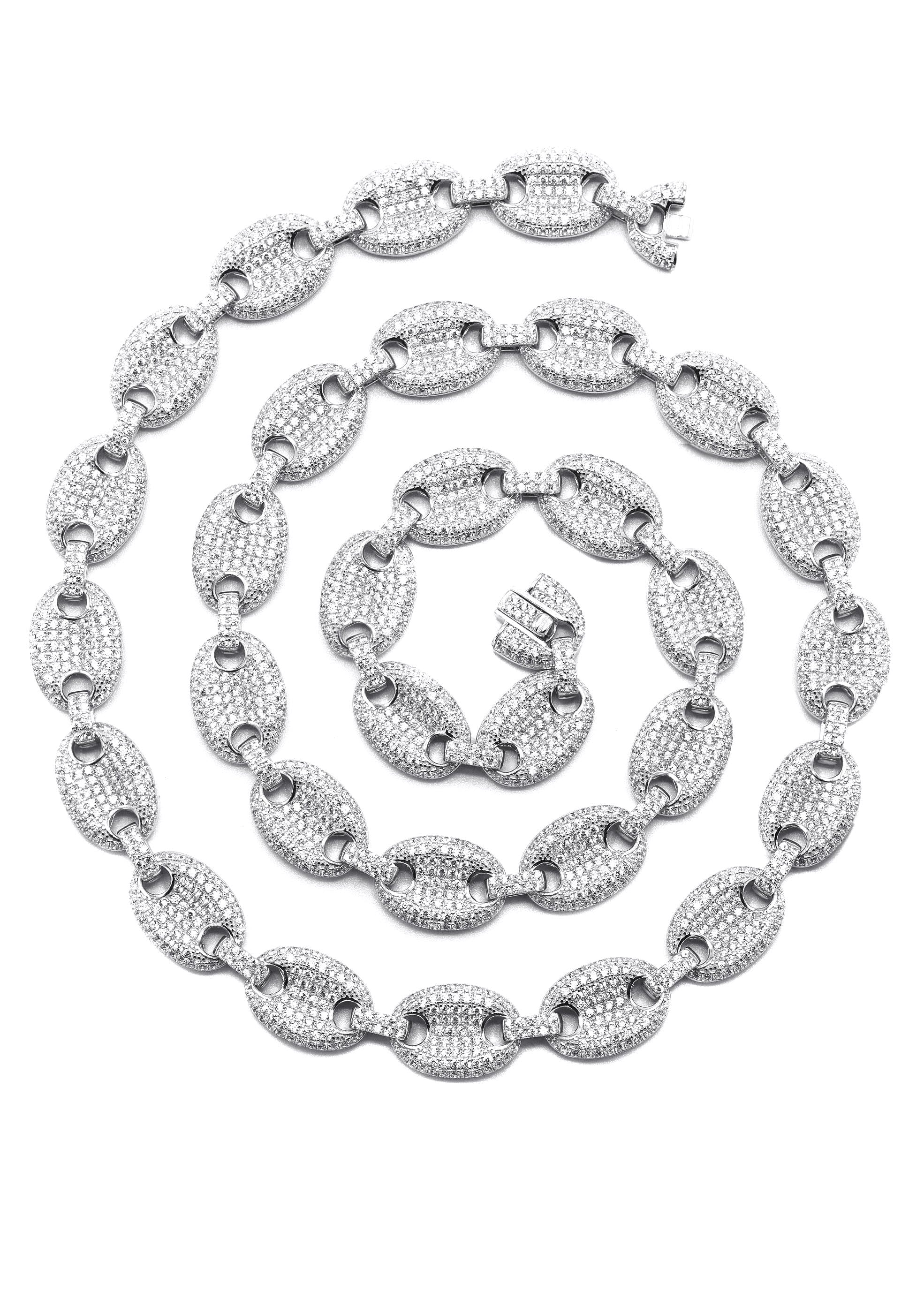 Manufacturer 43 Silver Chain - Silver Iced Out Puff Chain