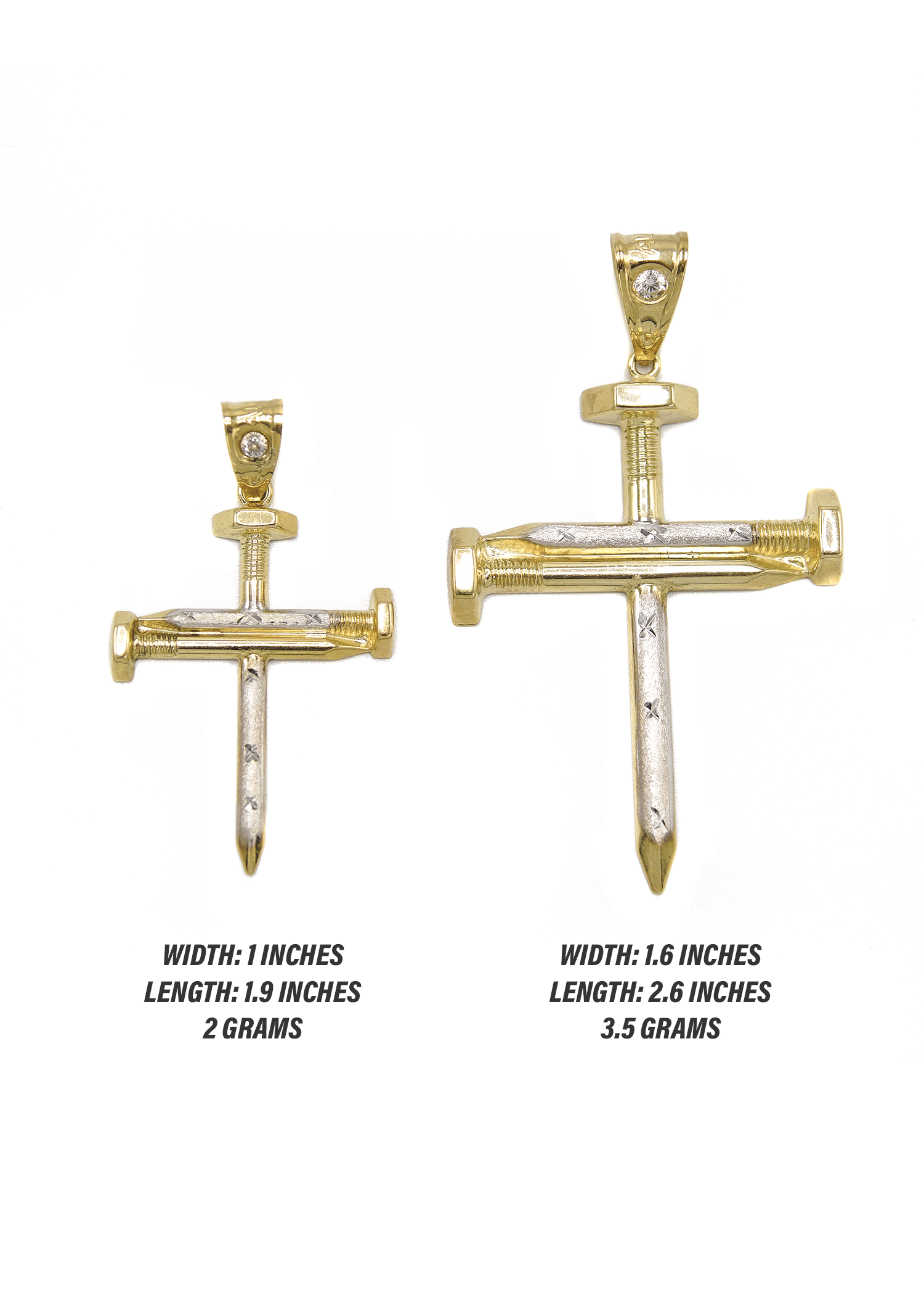 Manufacturer 1 10K Gold Nail Cross Pendant | Customizable Size