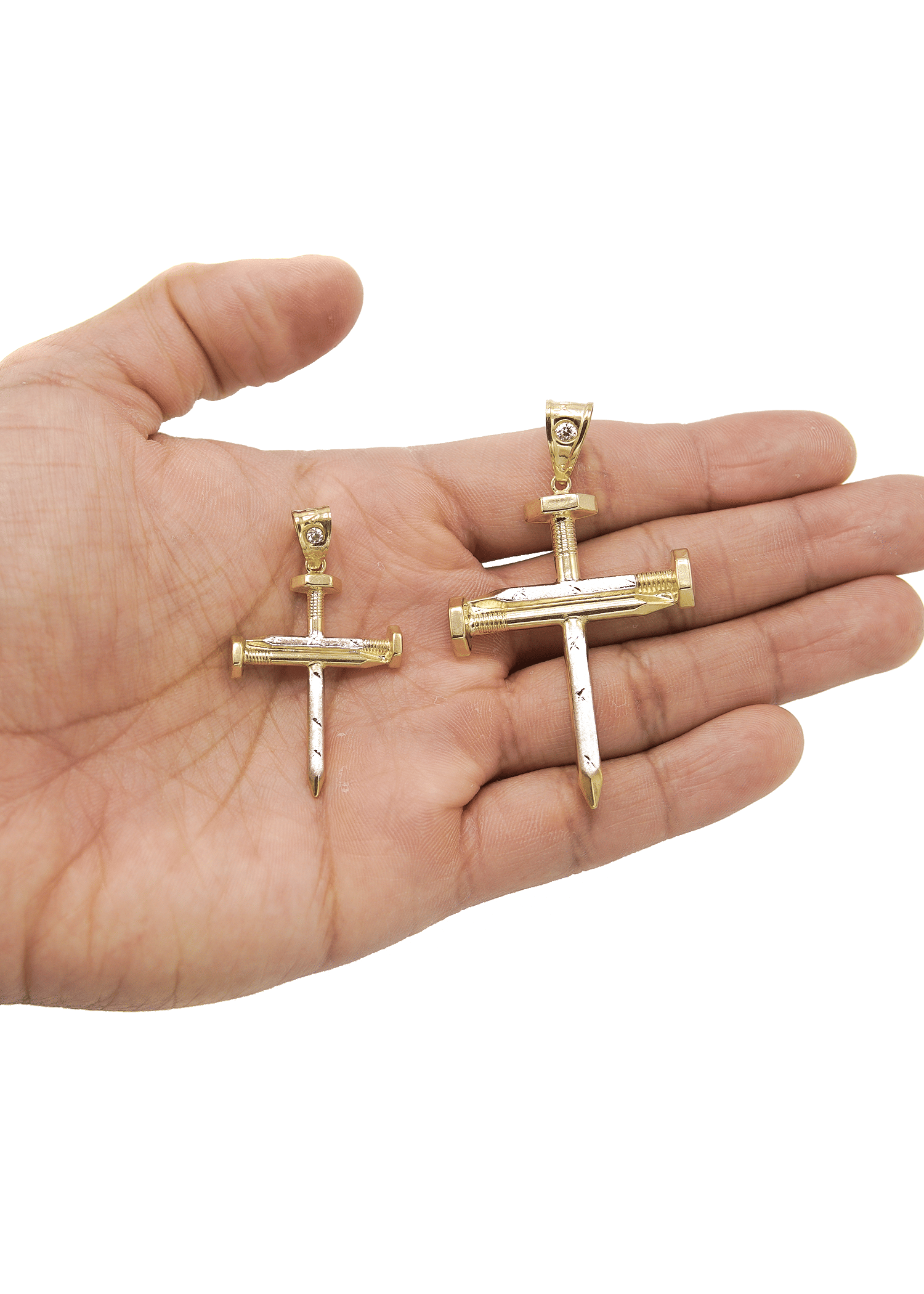 Manufacturer 1 10K Gold Nail Cross Pendant | Customizable Size