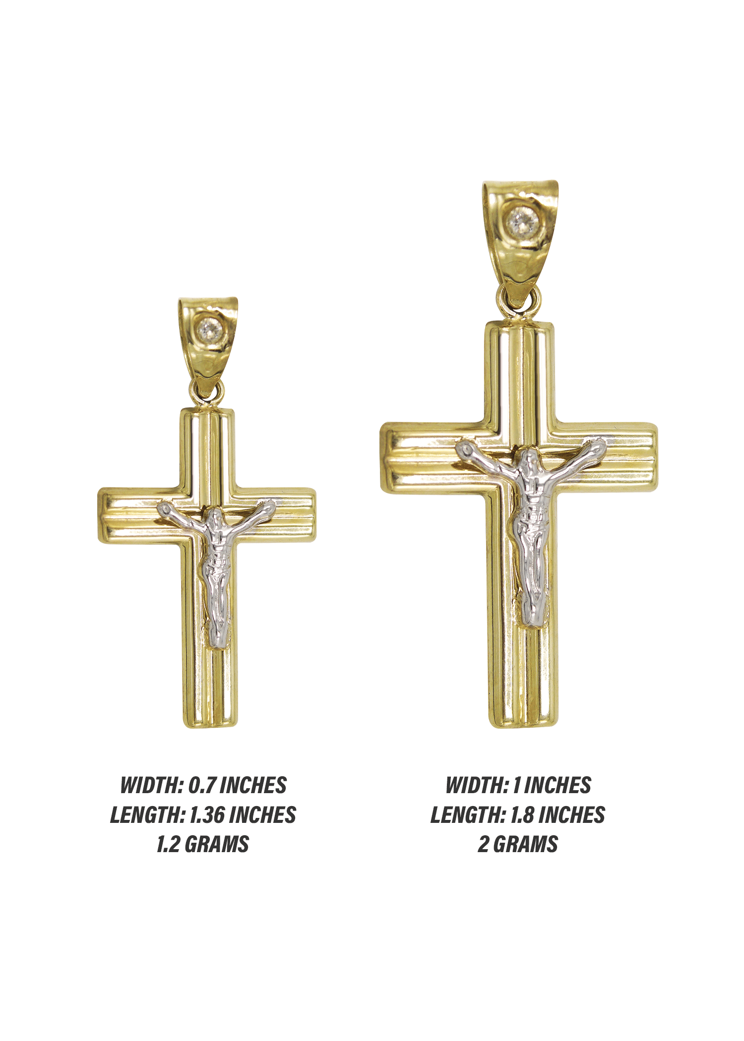 Manufacturer 1 Gold 10K Gold Cross Pendant | Customizable Size