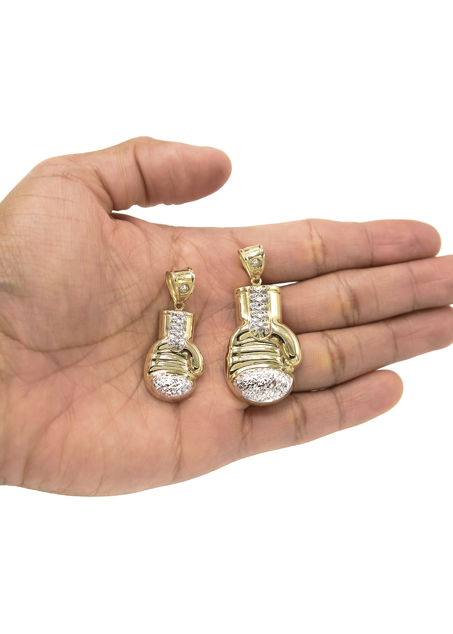Manufacturer 1 10K Yellow Gold Boxing Glove Necklace | Customizable Size