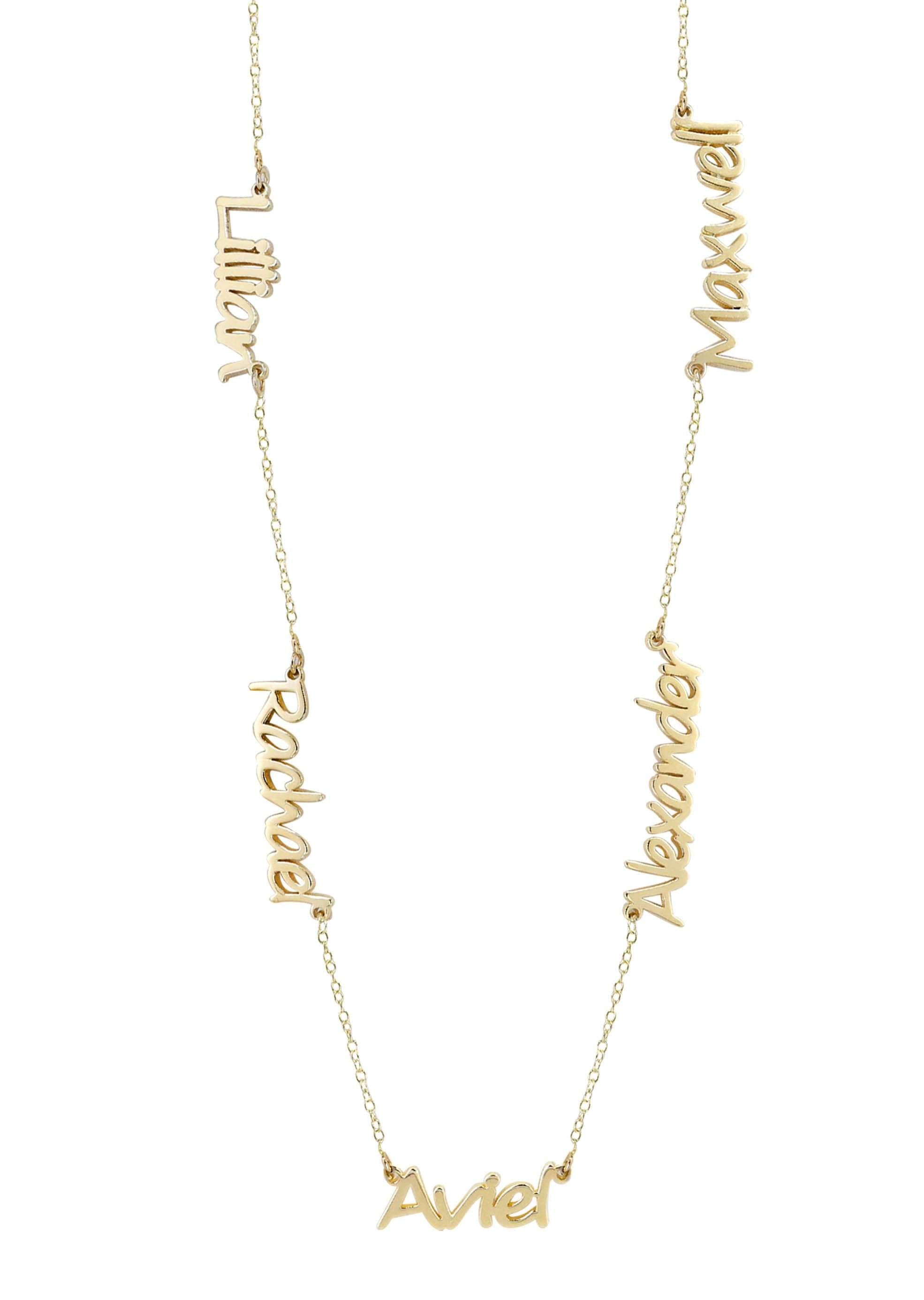 Manufacturer 16 14K Yellow Gold Multiple Name Necklace (1 - 5 Names) | Style #89