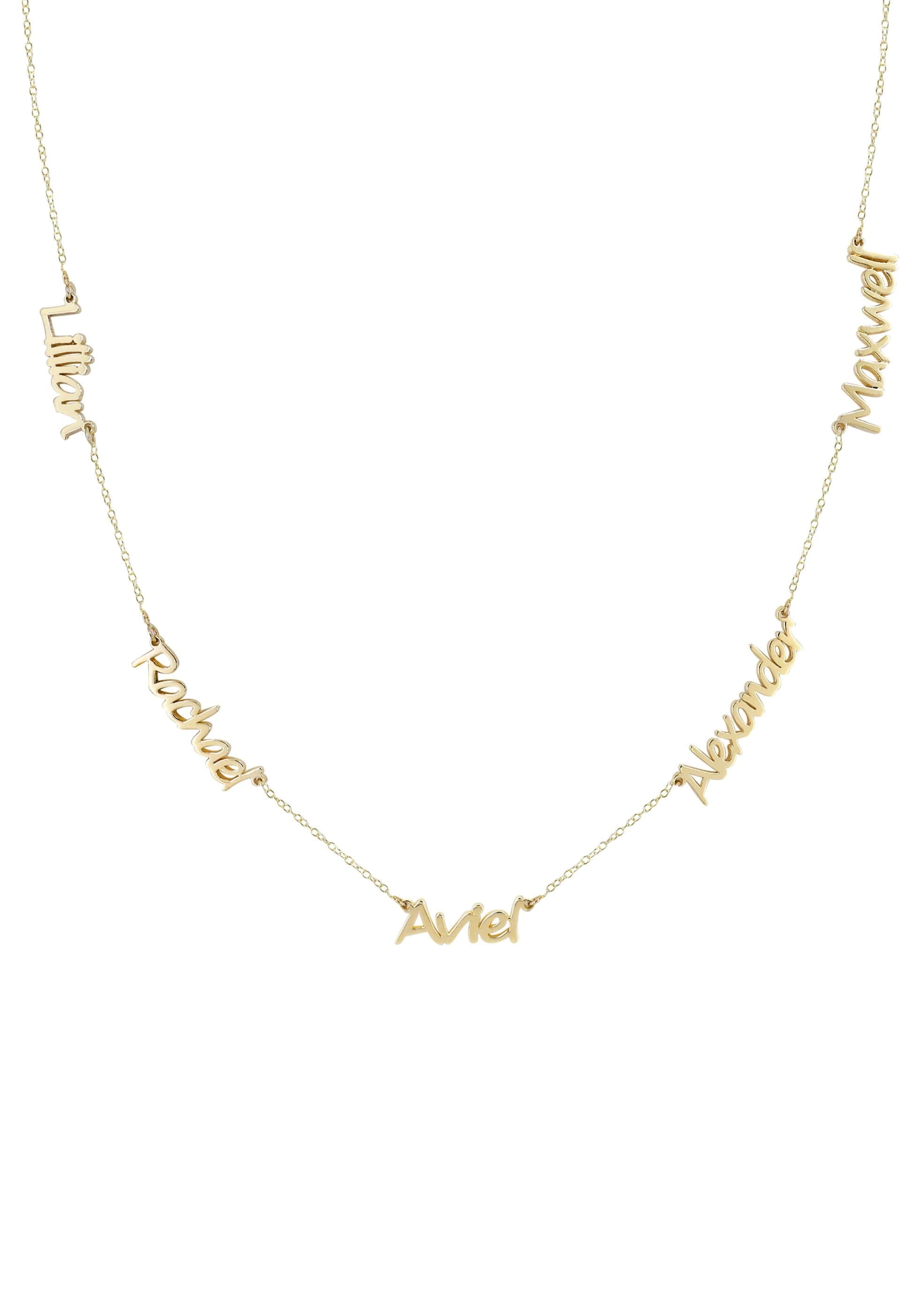 Manufacturer 16 14K Yellow Gold Multiple Name Necklace (1 - 5 Names) | Style #89