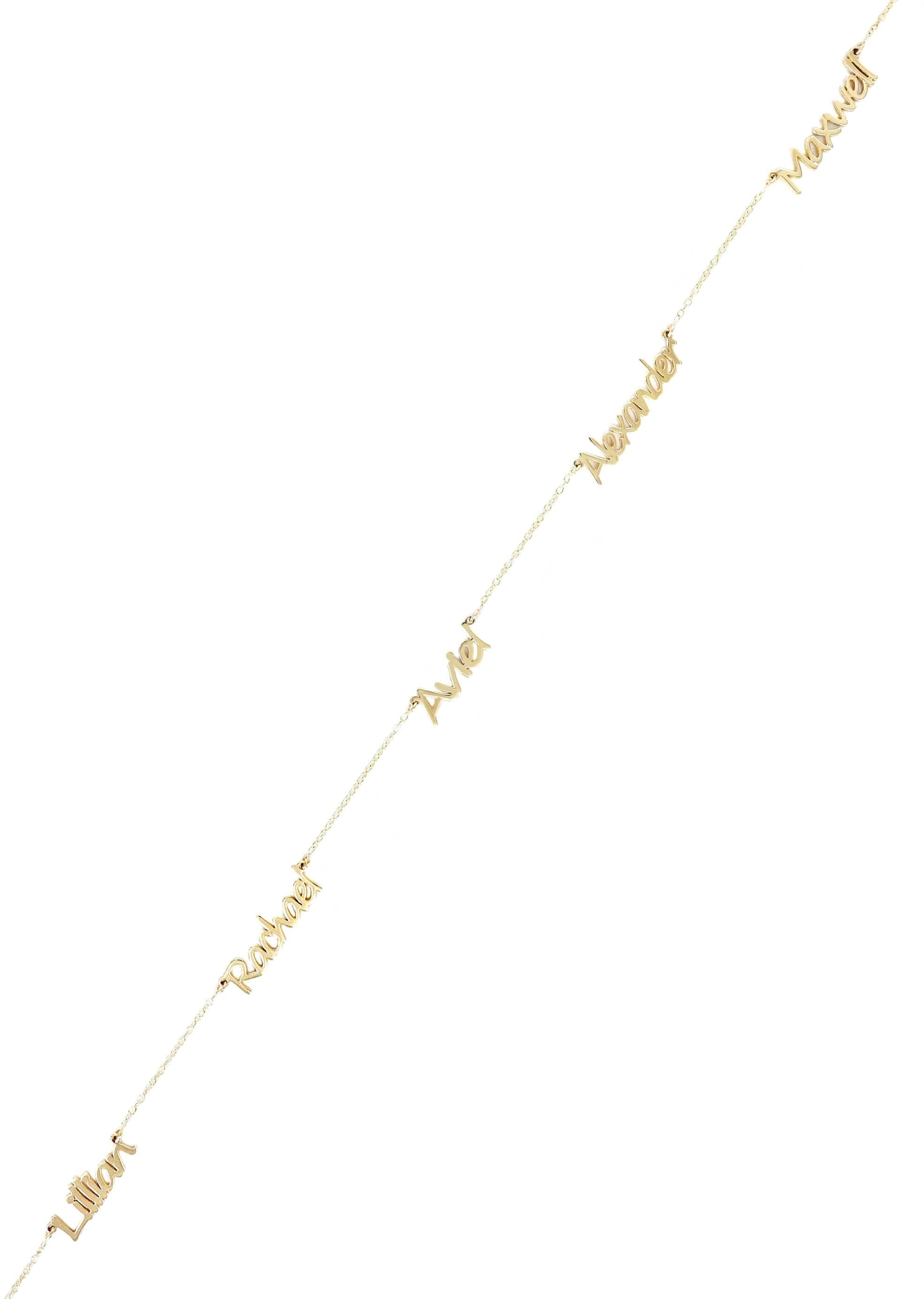 Manufacturer 16 14K Yellow Gold Multiple Name Necklace (1 - 5 Names) | Style #89