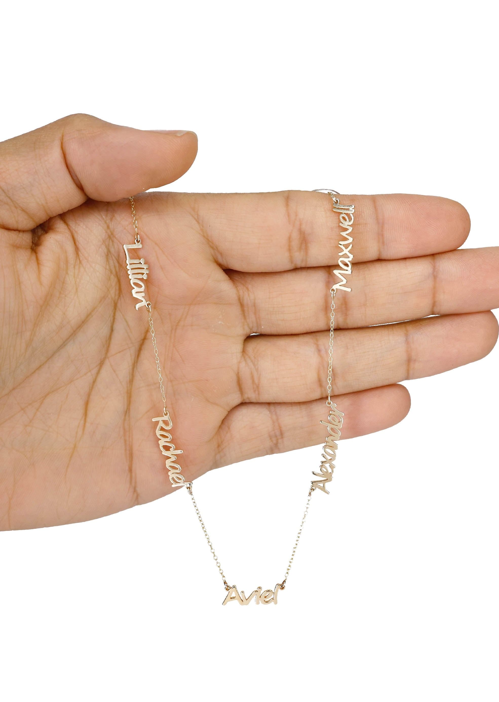 Manufacturer 16 14K Yellow Gold Multiple Name Necklace (1 - 5 Names) | Style #89