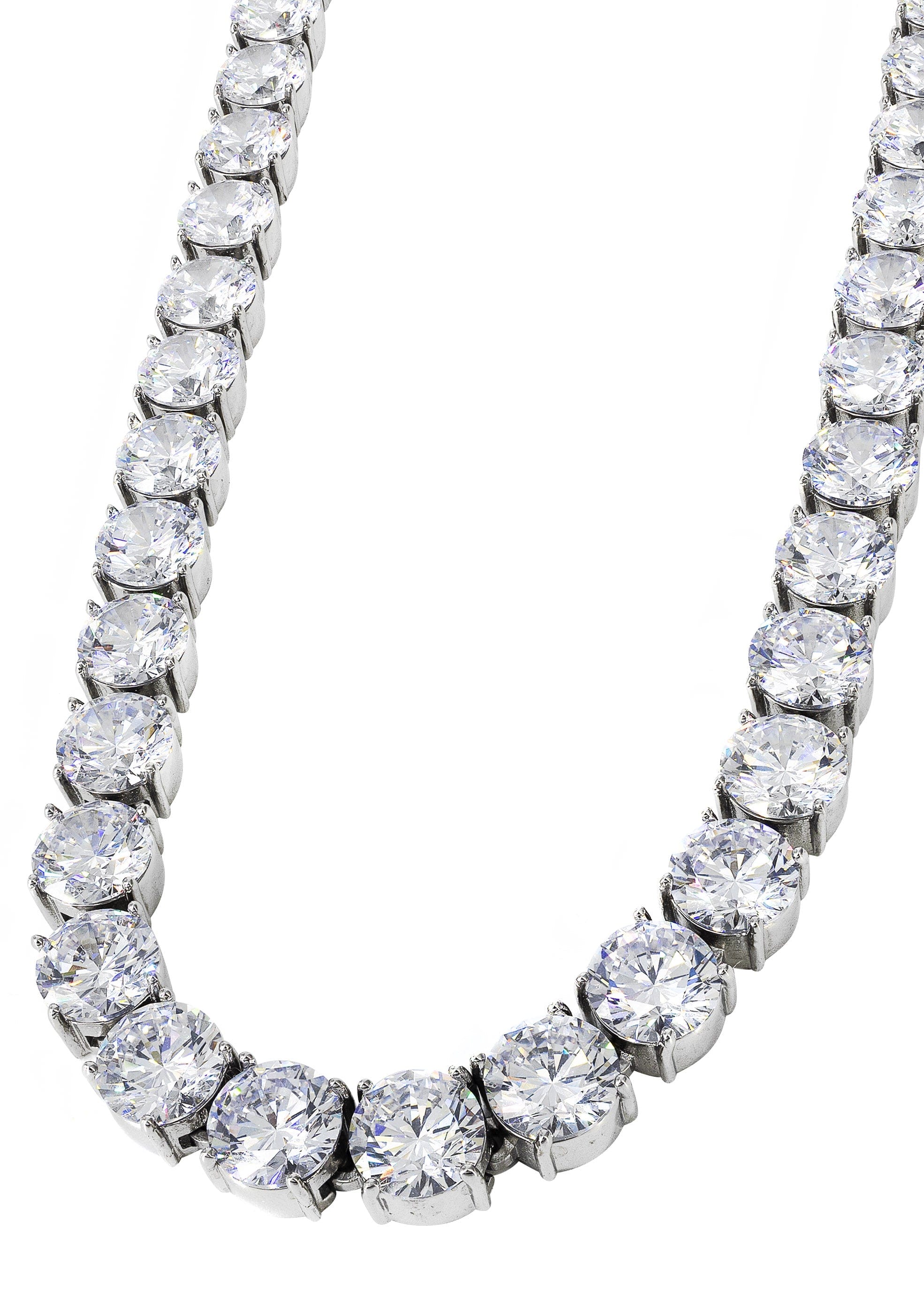 Manufacturer 30 White Gold Plated Mens Tennis Chain