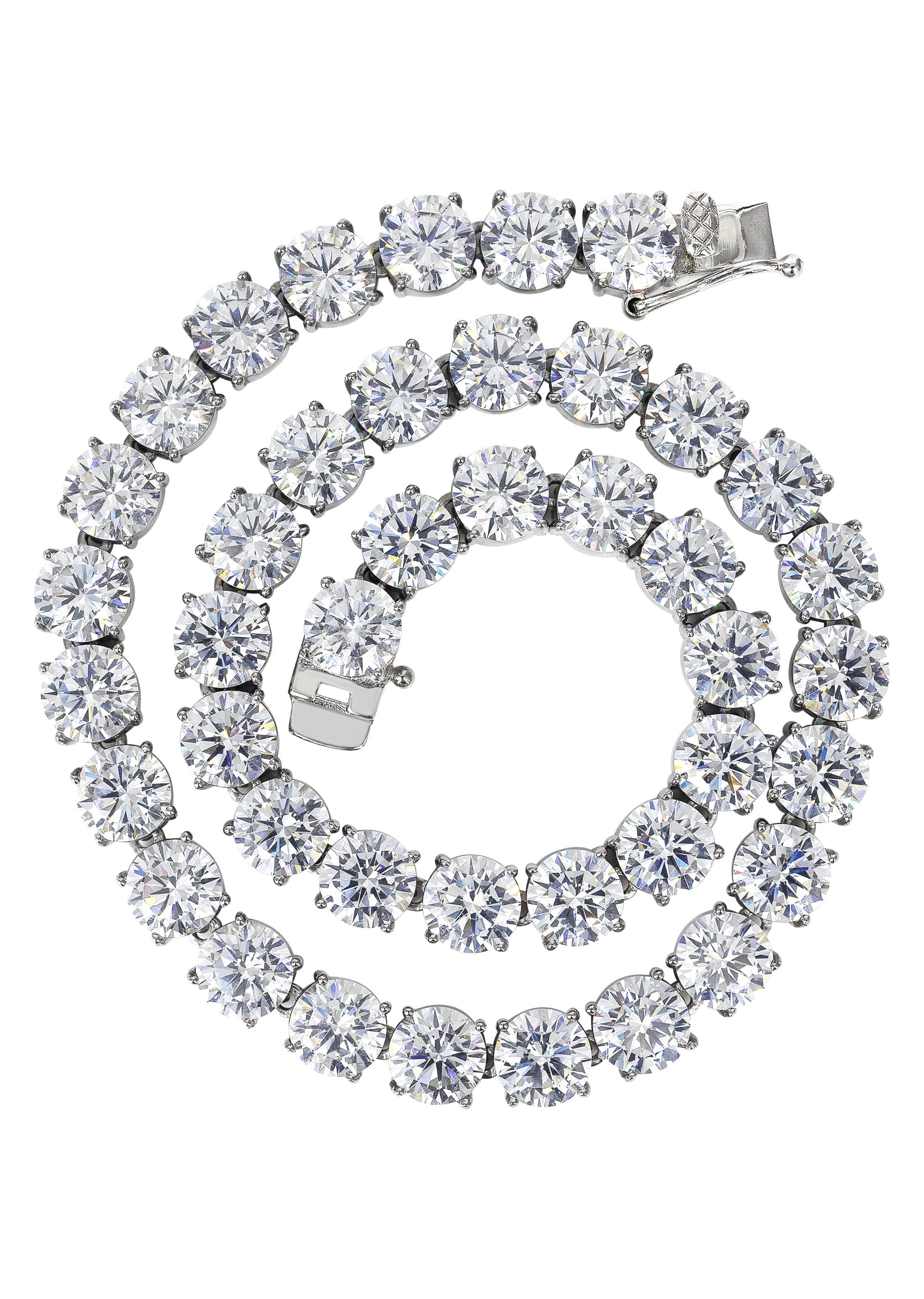 Manufacturer 30 White Gold Plated Mens Tennis Chain