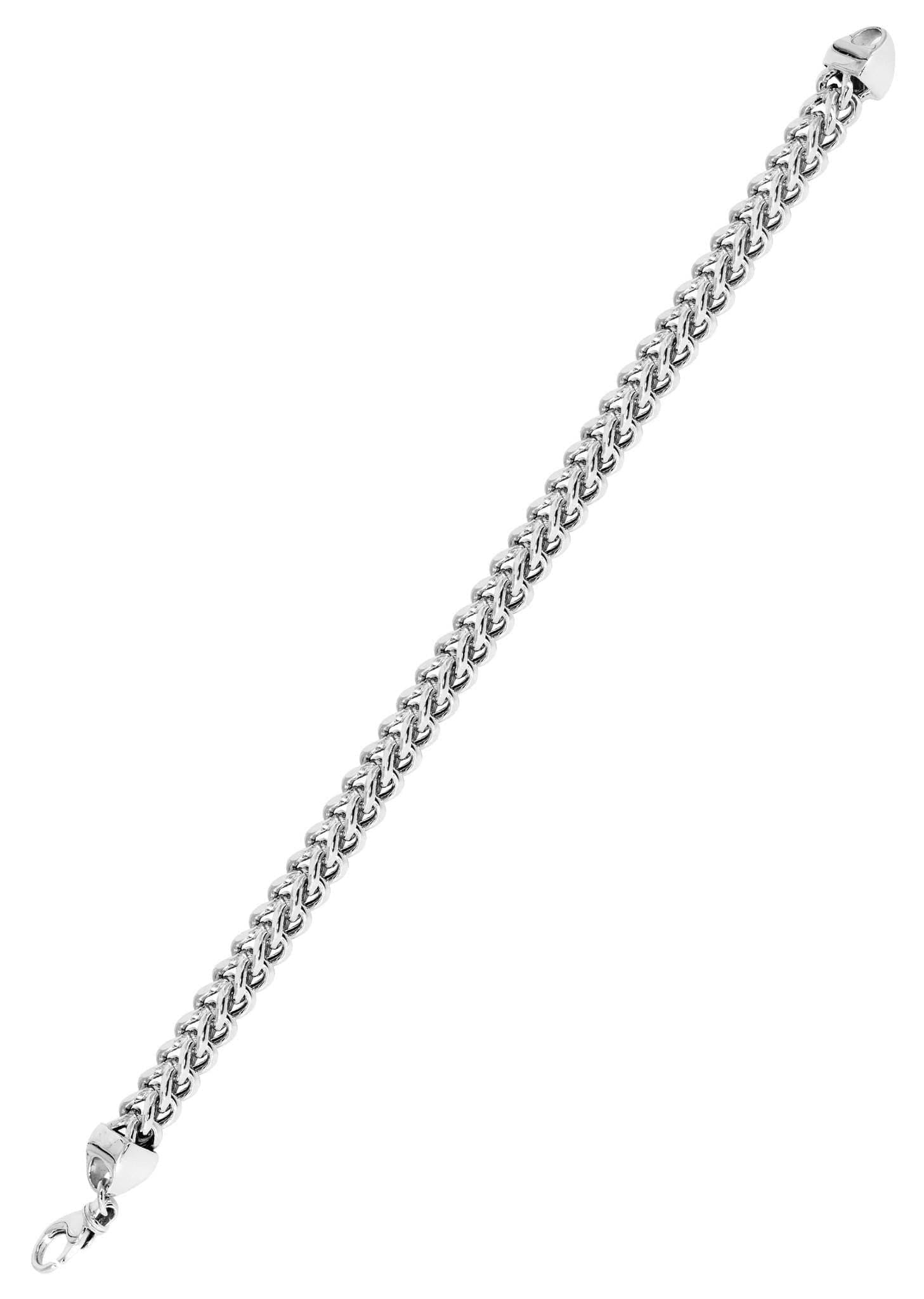 Manufacturer 5 Semi Solid Womens Franco Bracelet 10K White Gold