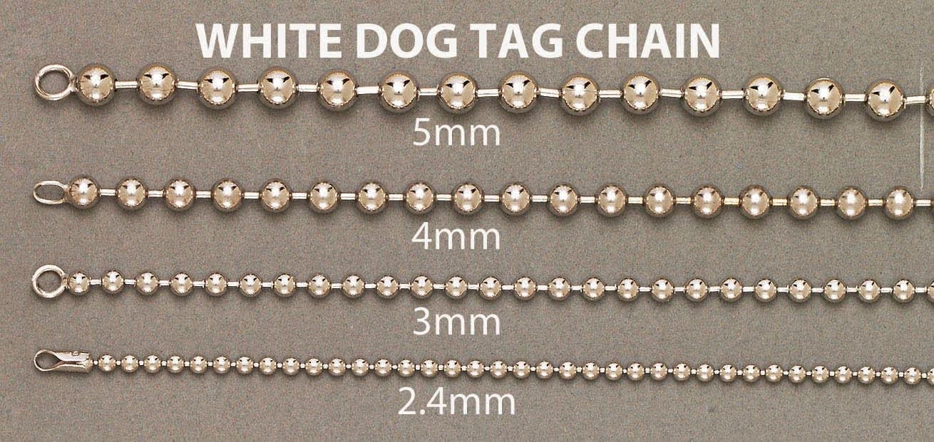 Manufacturer 5 Womens Dog Tag Bracelet 10K White Gold