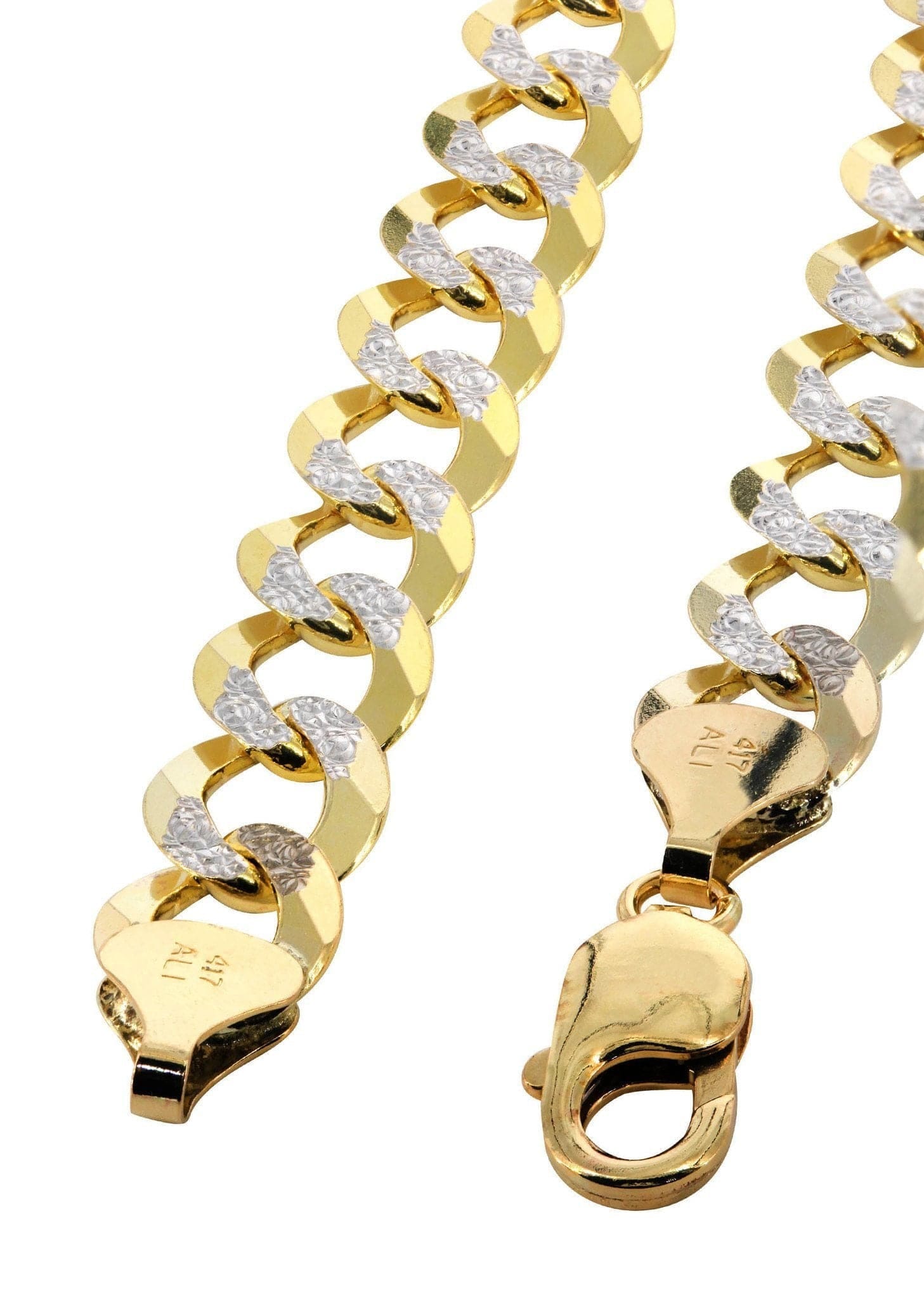 Manufacturer 5 Semi Solid Womens Diamond Cut Cuban Bracelet 10K Yellow Gold