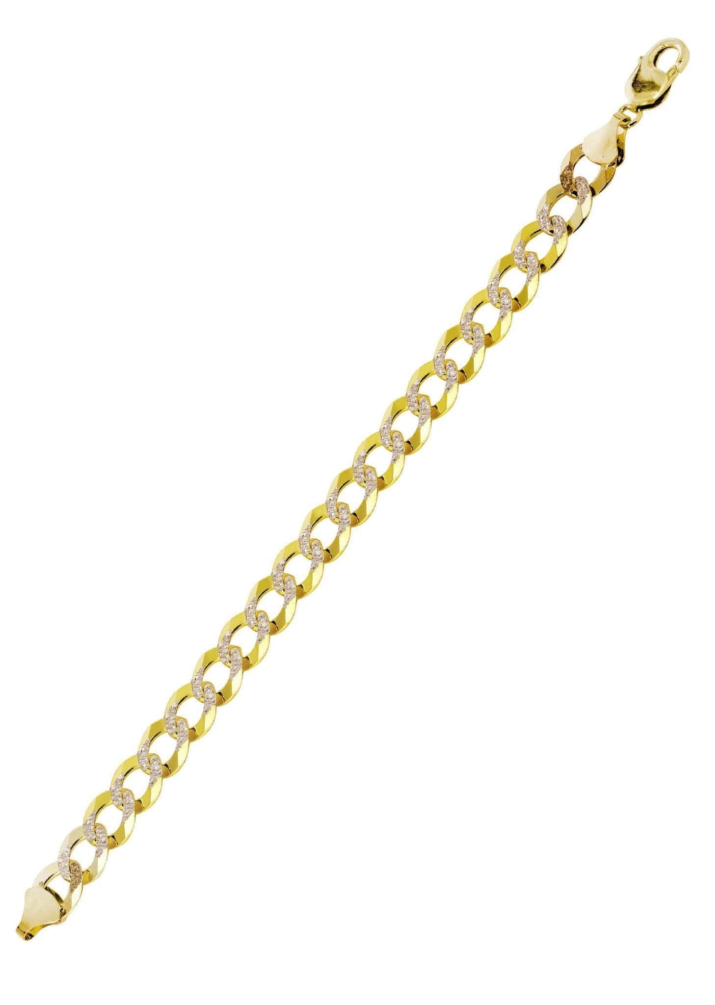 Manufacturer 5 Semi Solid Womens Diamond Cut Cuban Bracelet 10K Yellow Gold