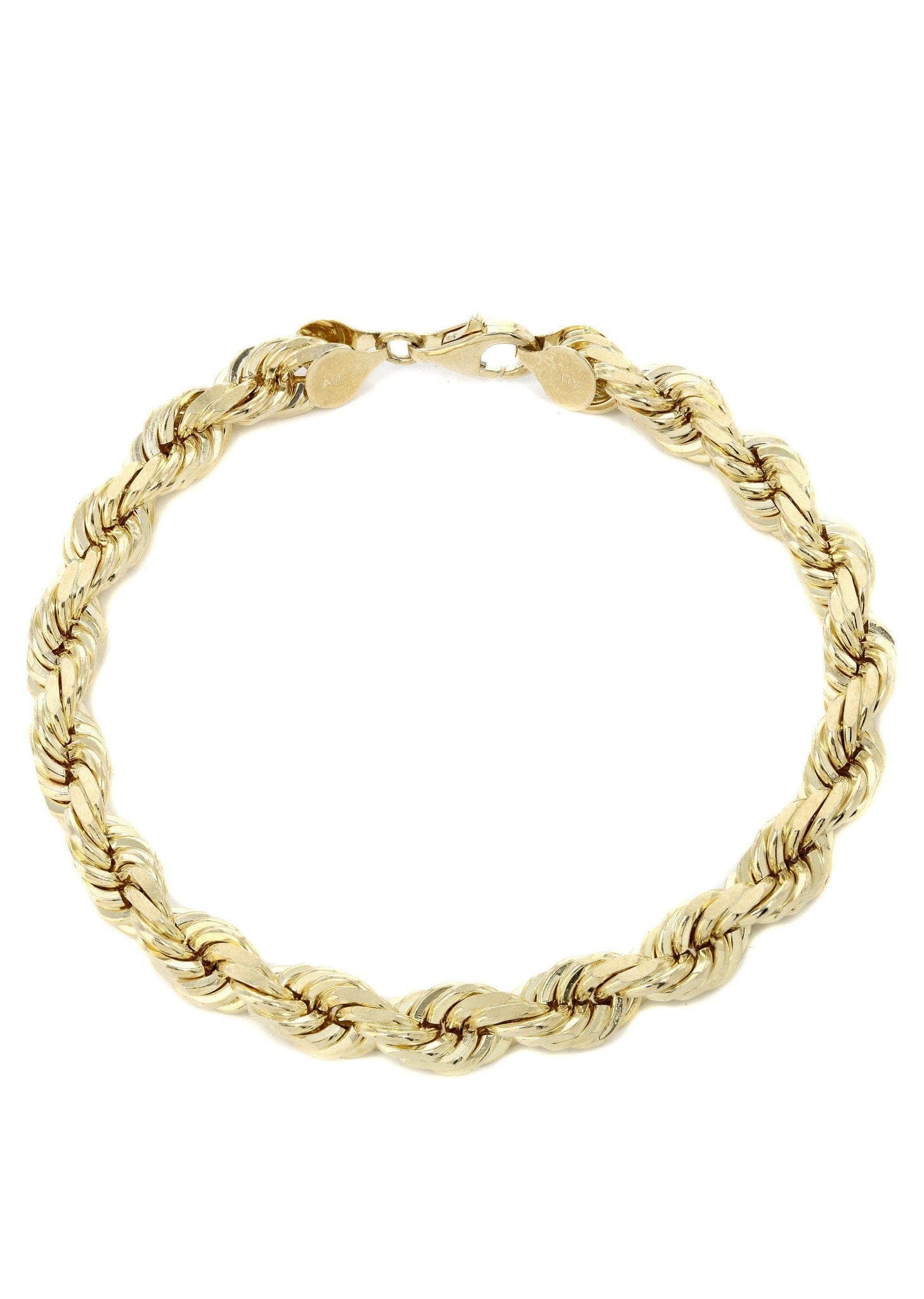 Manufacturer 5 Solid Womens Rope Bracelet 10K Yellow Gold