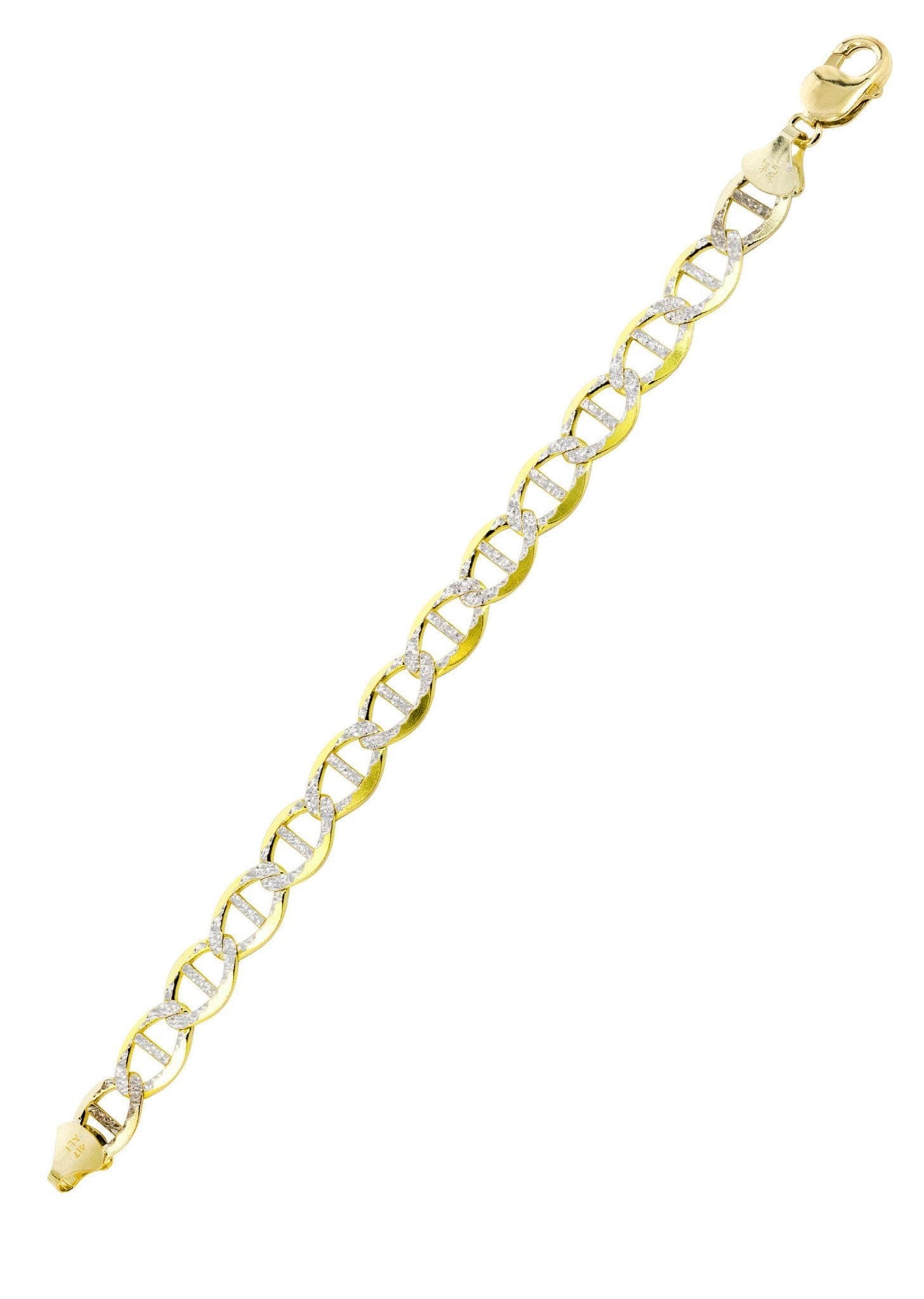 Manufacturer 5 Solid Womens Diamond Cut Mariner Bracelet 10K Yellow Gold