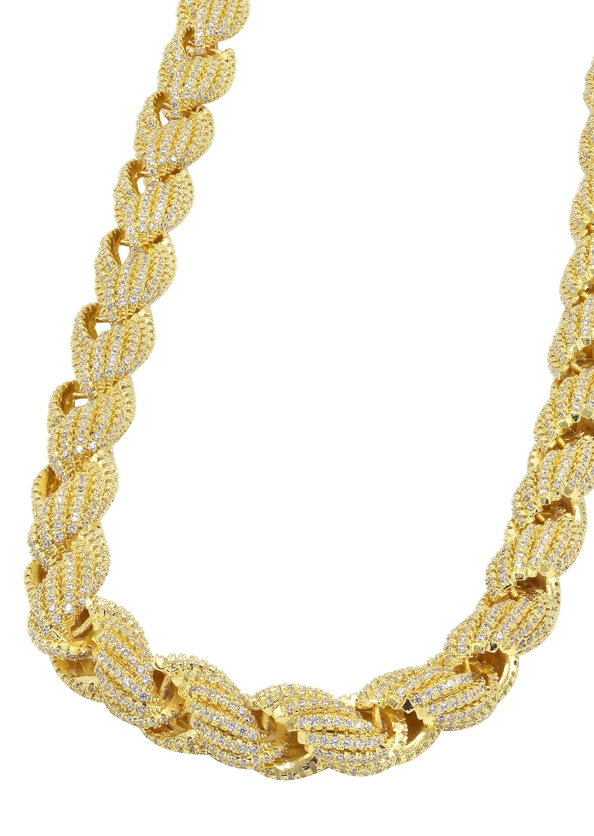 Manufacturer 30 Gold Plated Mens Chain Iced Out Solid Rope