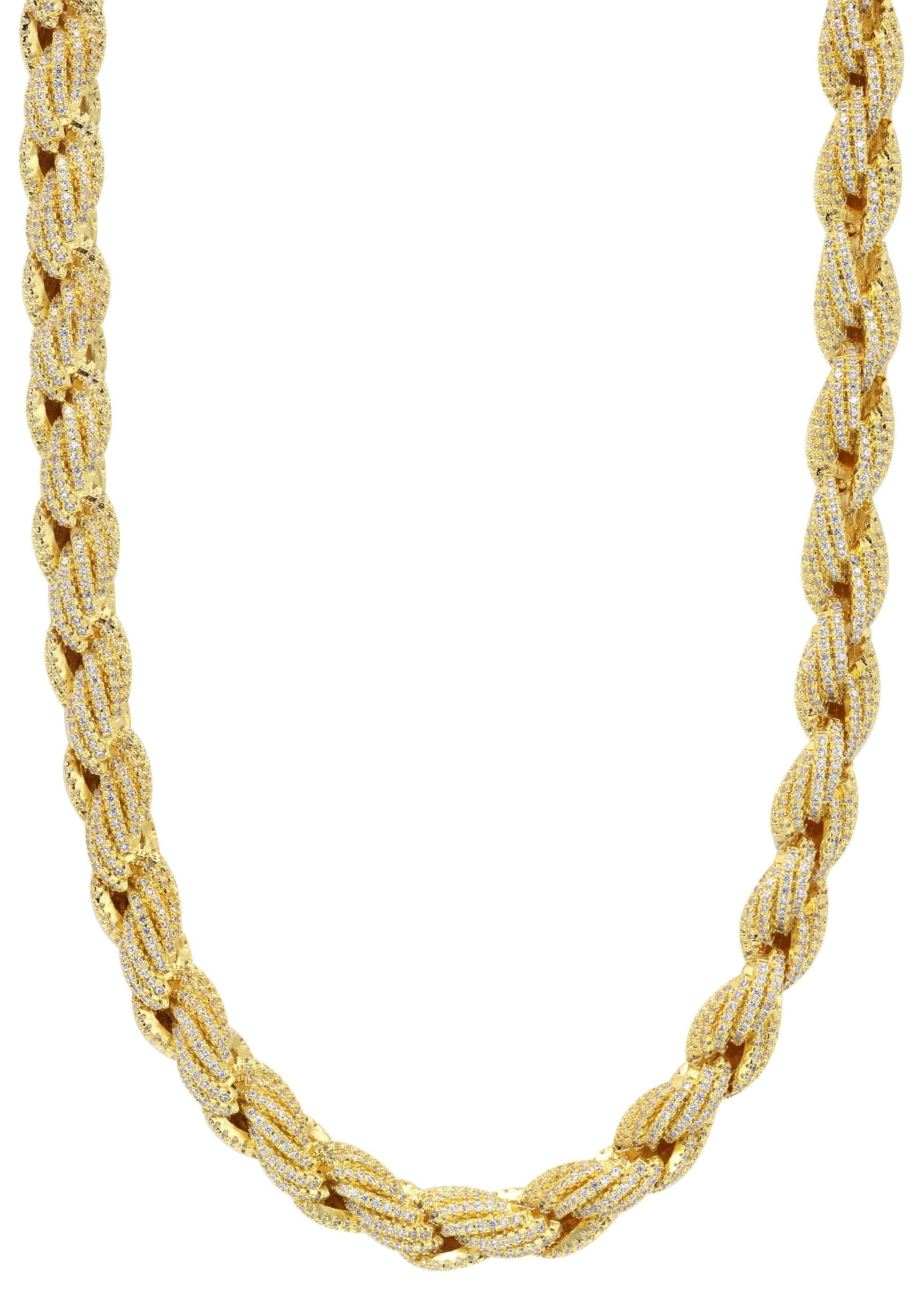 Manufacturer 30 Gold Plated Mens Chain Iced Out Solid Rope