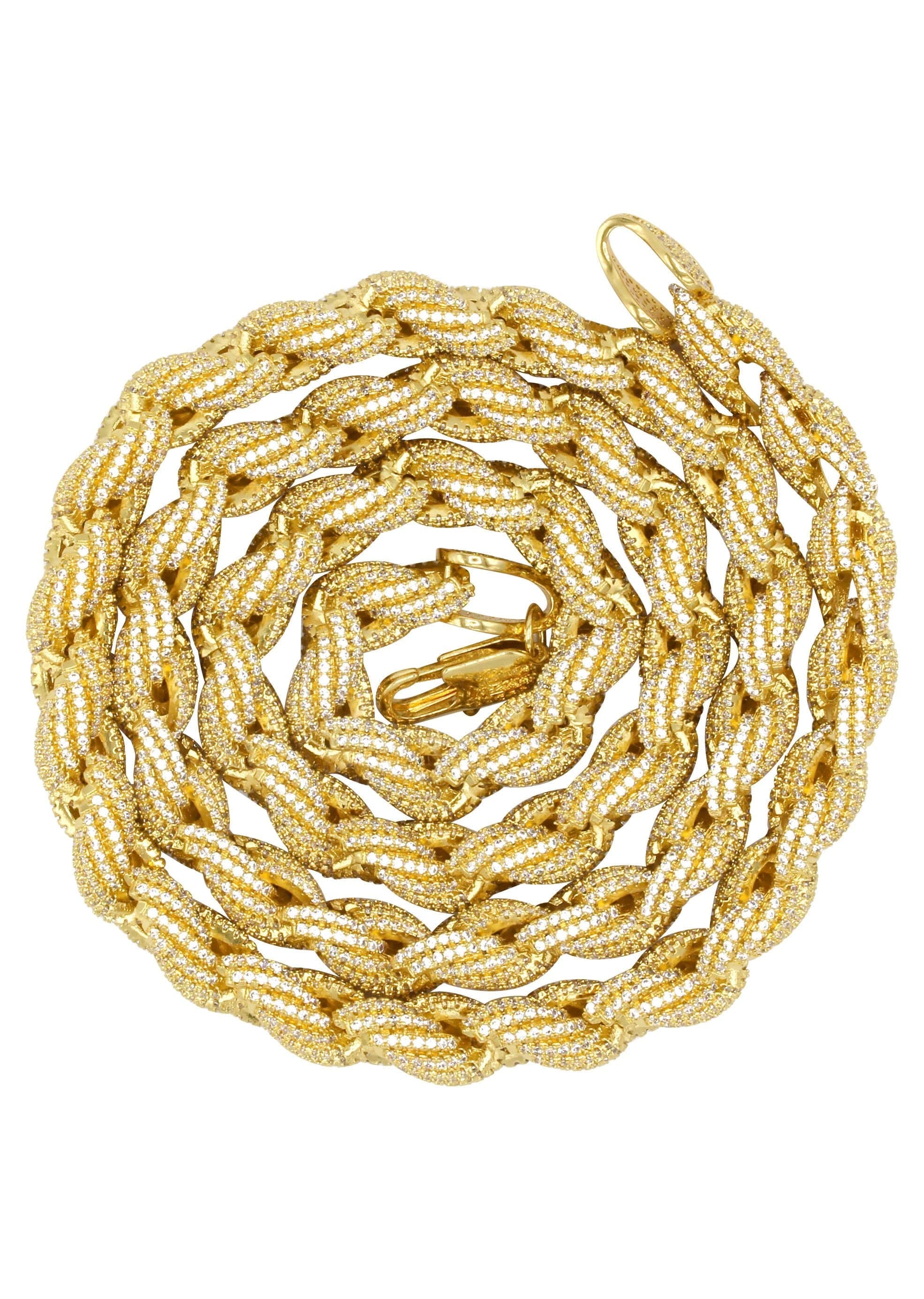 Manufacturer 30 Gold Plated Mens Chain Iced Out Solid Rope