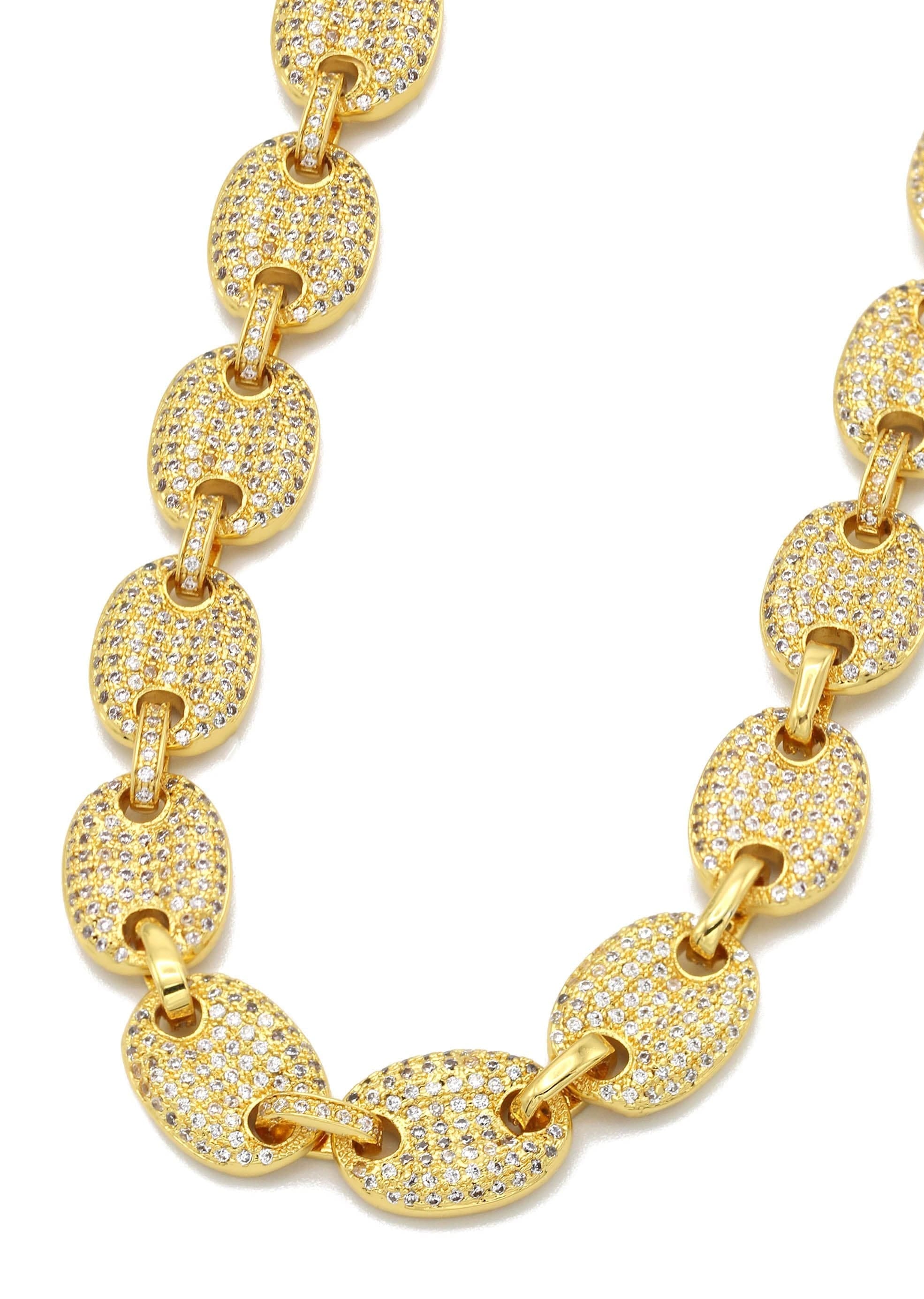 Manufacturer 30 Gold Plated Iced Out Gucci Chain