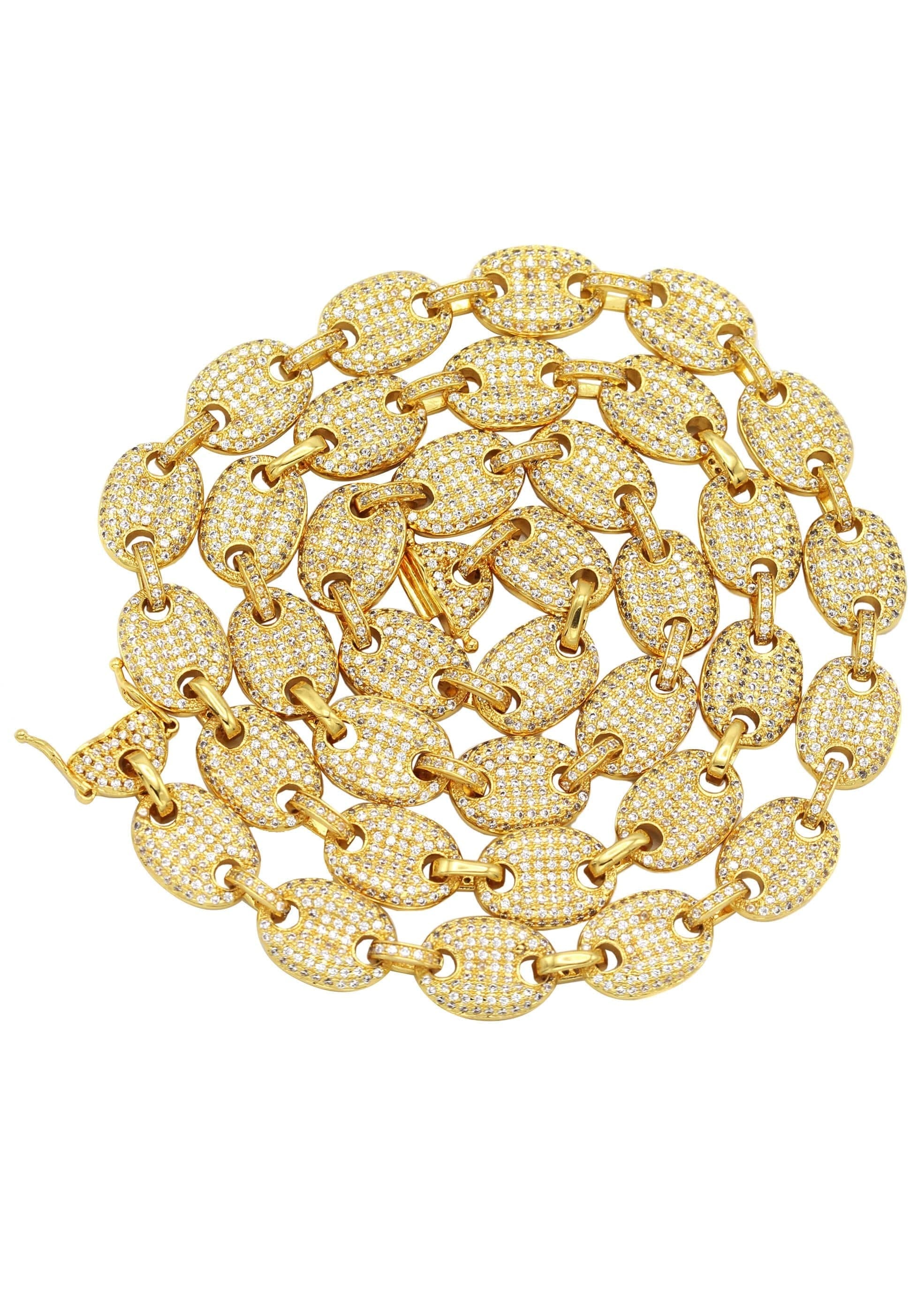Manufacturer 30 Gold Plated Iced Out Gucci Chain