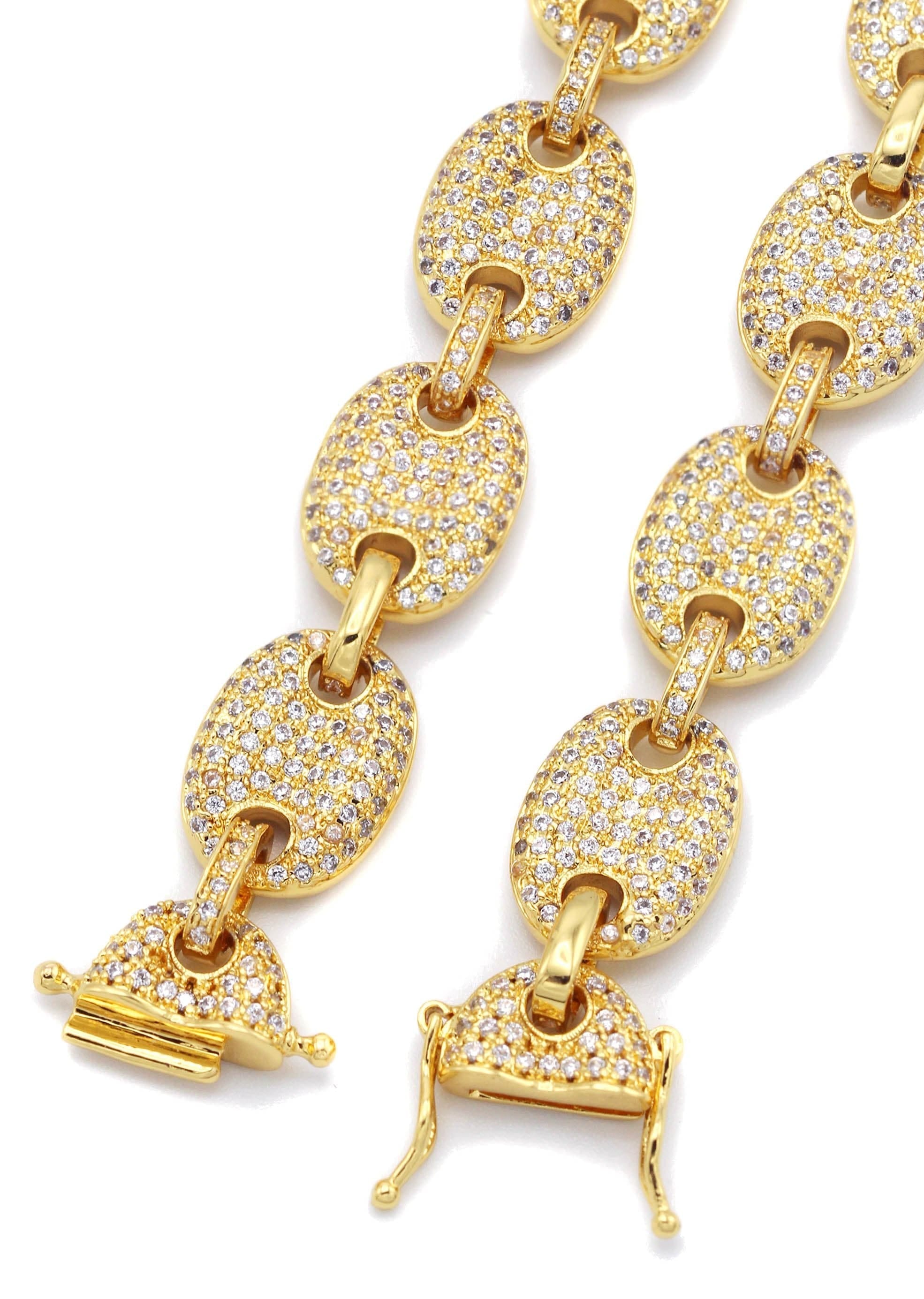 Manufacturer 30 Gold Plated Iced Out Gucci Chain