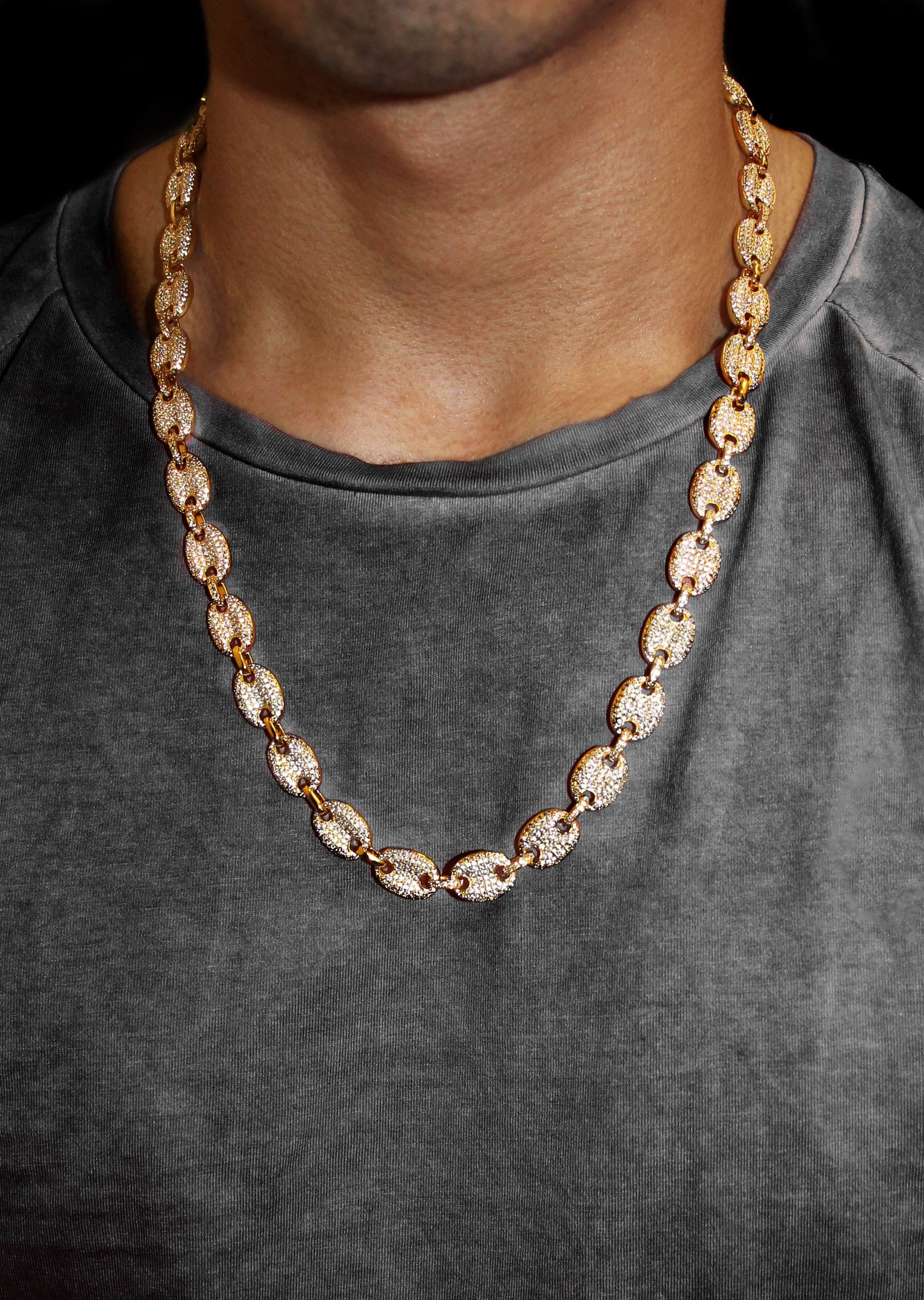 Manufacturer 30 Gold Plated Iced Out Gucci Chain