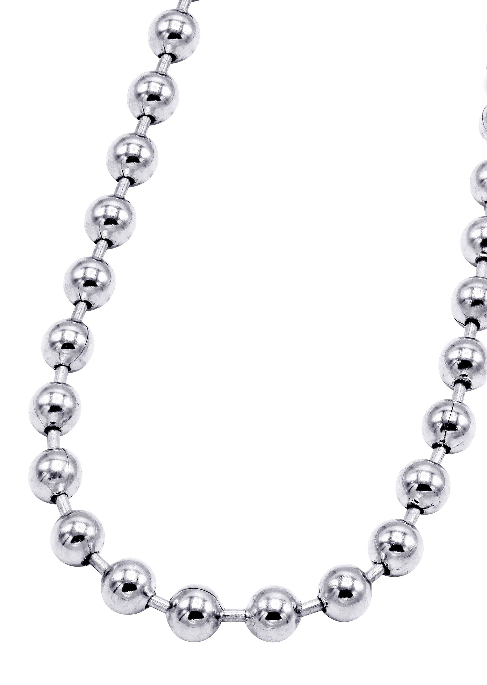 Manufacturer 30 White Gold Plated Mens Dog Tag Chain