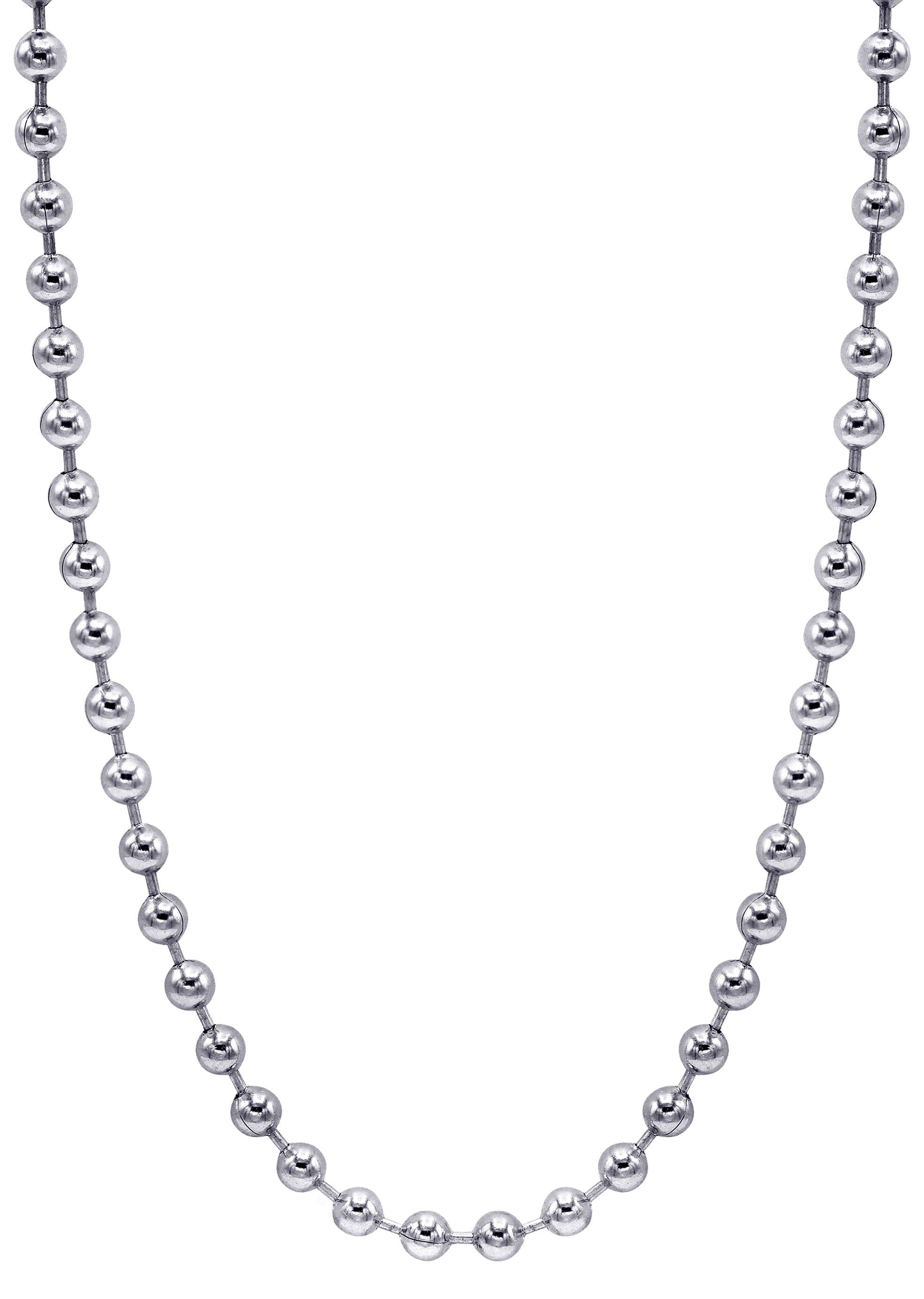 Manufacturer 30 White Gold Plated Mens Dog Tag Chain