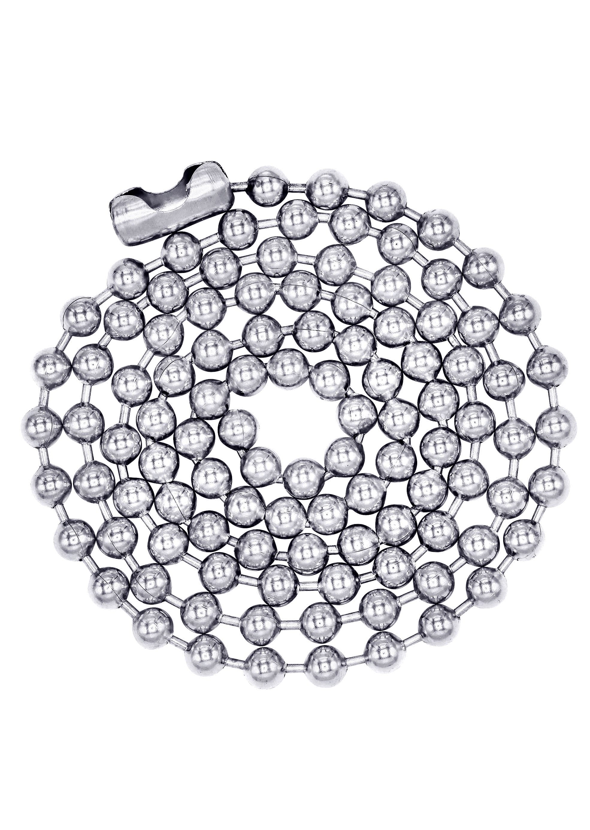 Manufacturer 30 White Gold Plated Mens Dog Tag Chain