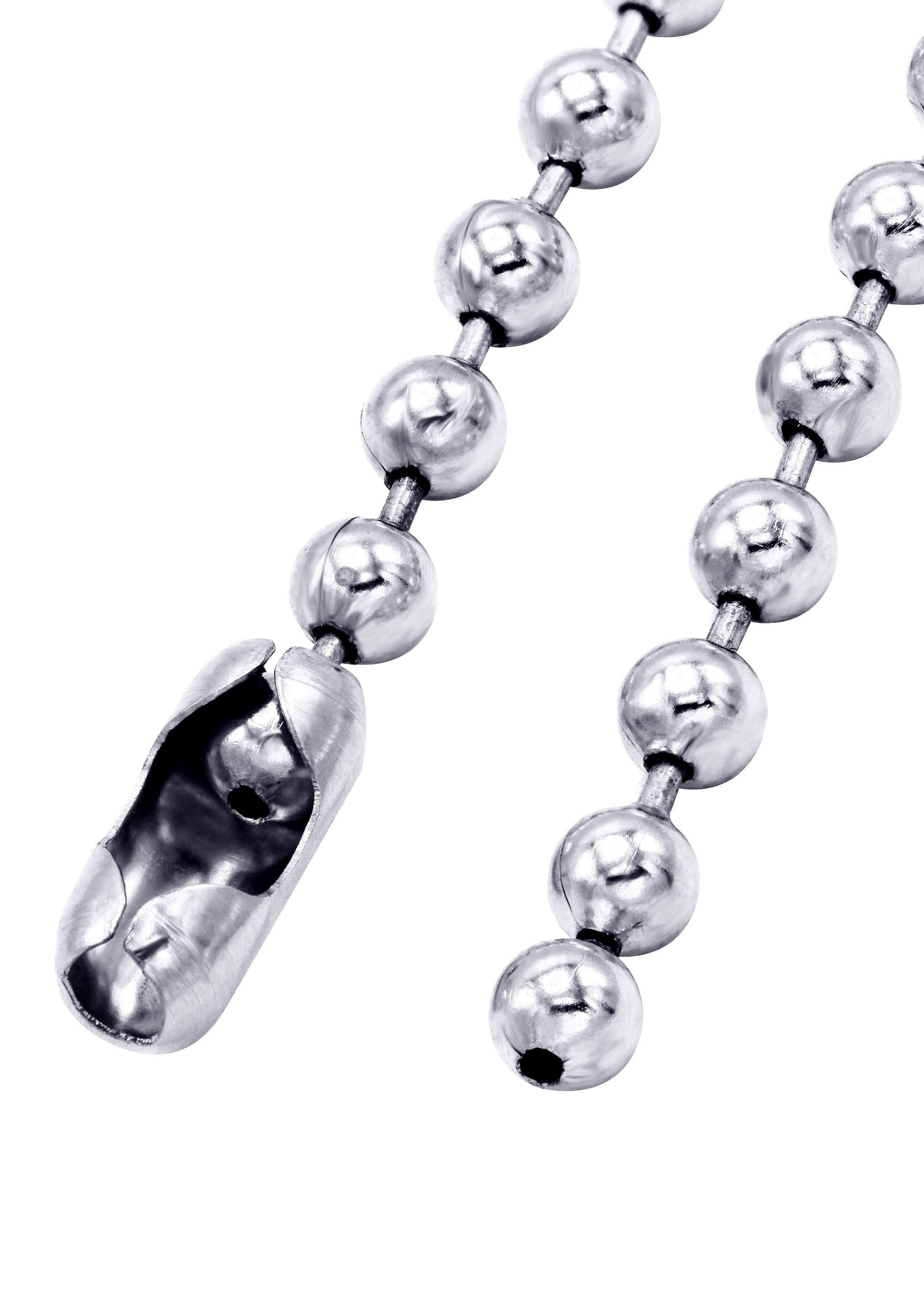 Manufacturer 30 White Gold Plated Mens Dog Tag Chain
