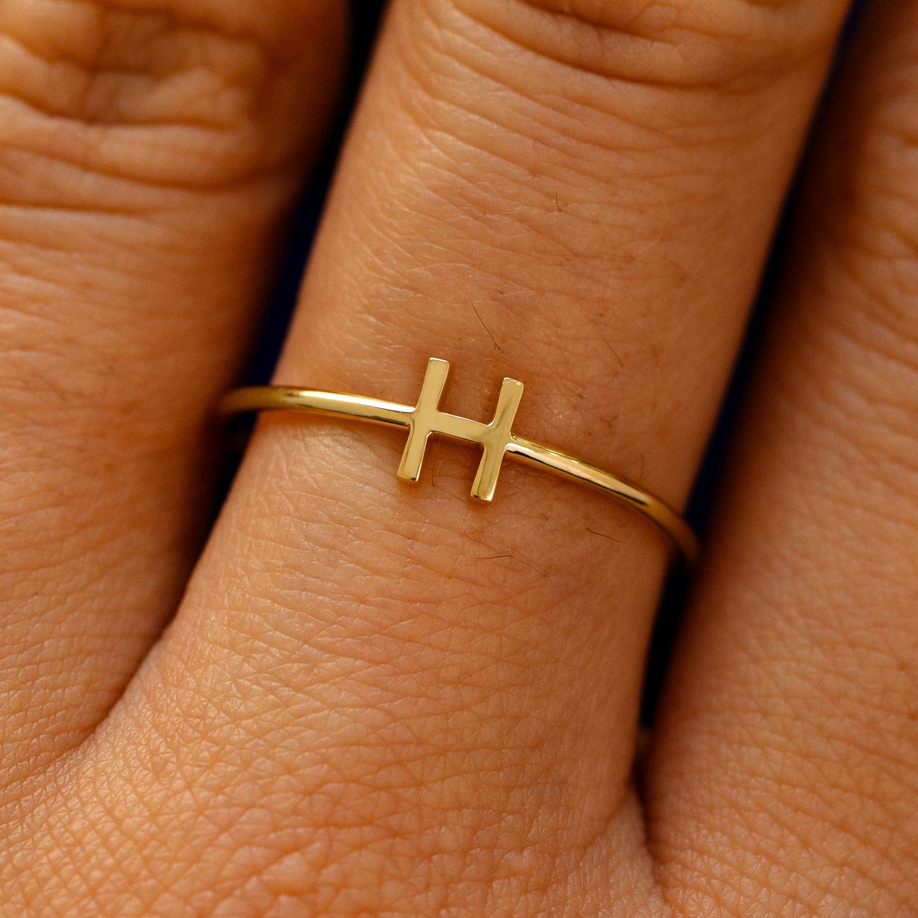 Automic Gold Studio Block Initial Ring