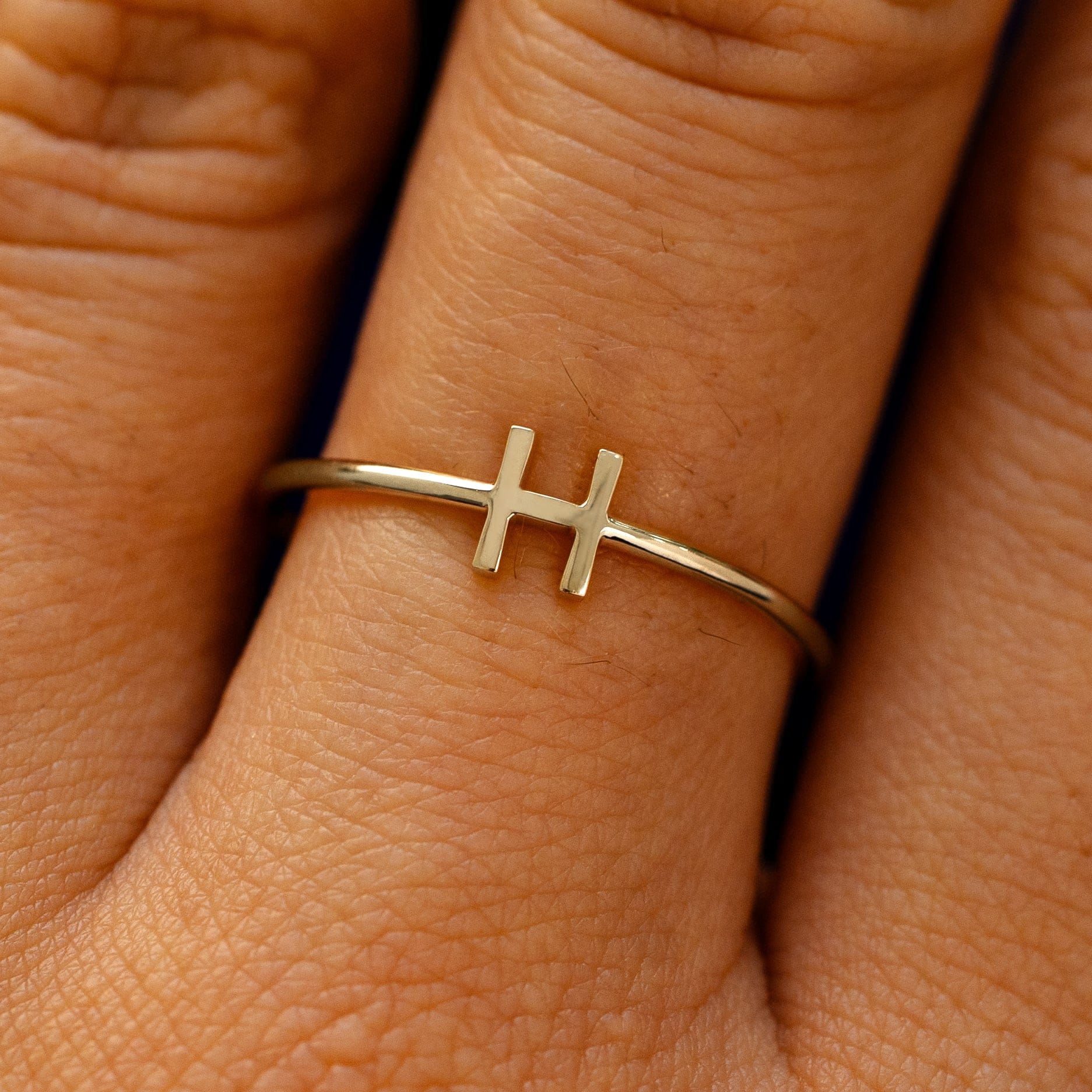 Automic Gold Studio Block Initial Ring