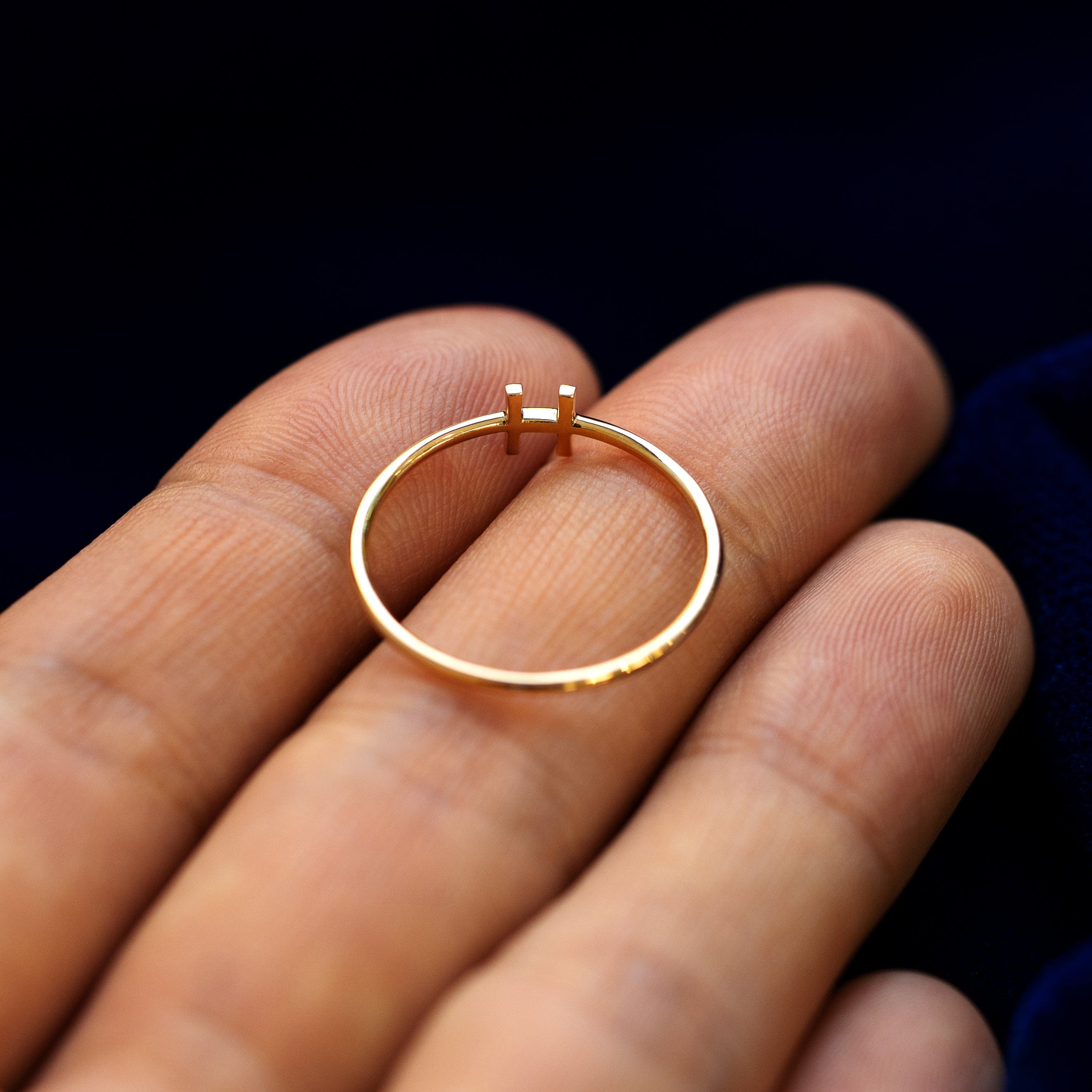 Automic Gold Studio Block Initial Ring
