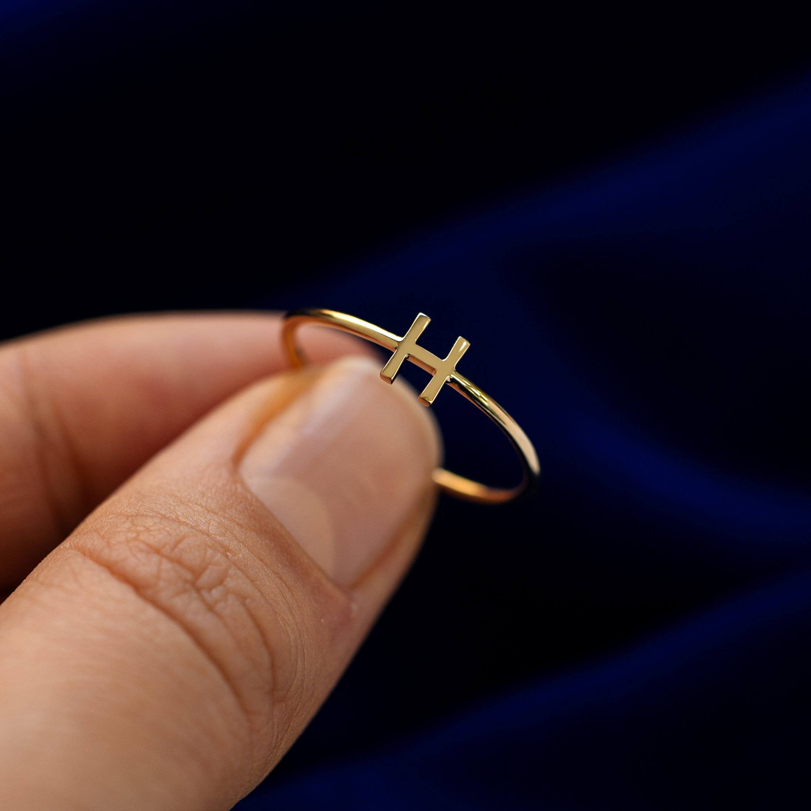 Automic Gold Studio Block Initial Ring