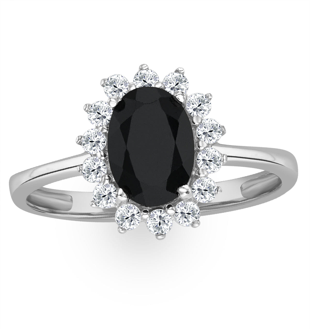 Diamond Sapphire 0.90ct And Diamond 9K White Gold Ring