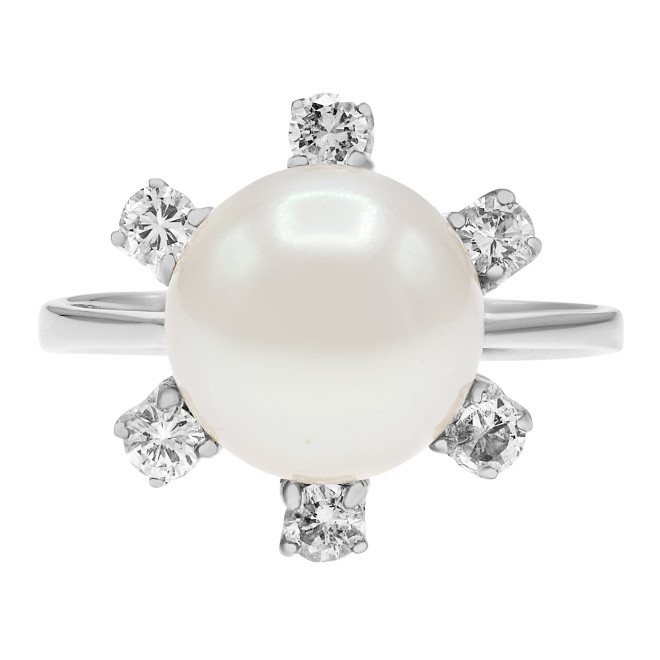 WHITE* 14K White Gold Akoya Pearl Ring