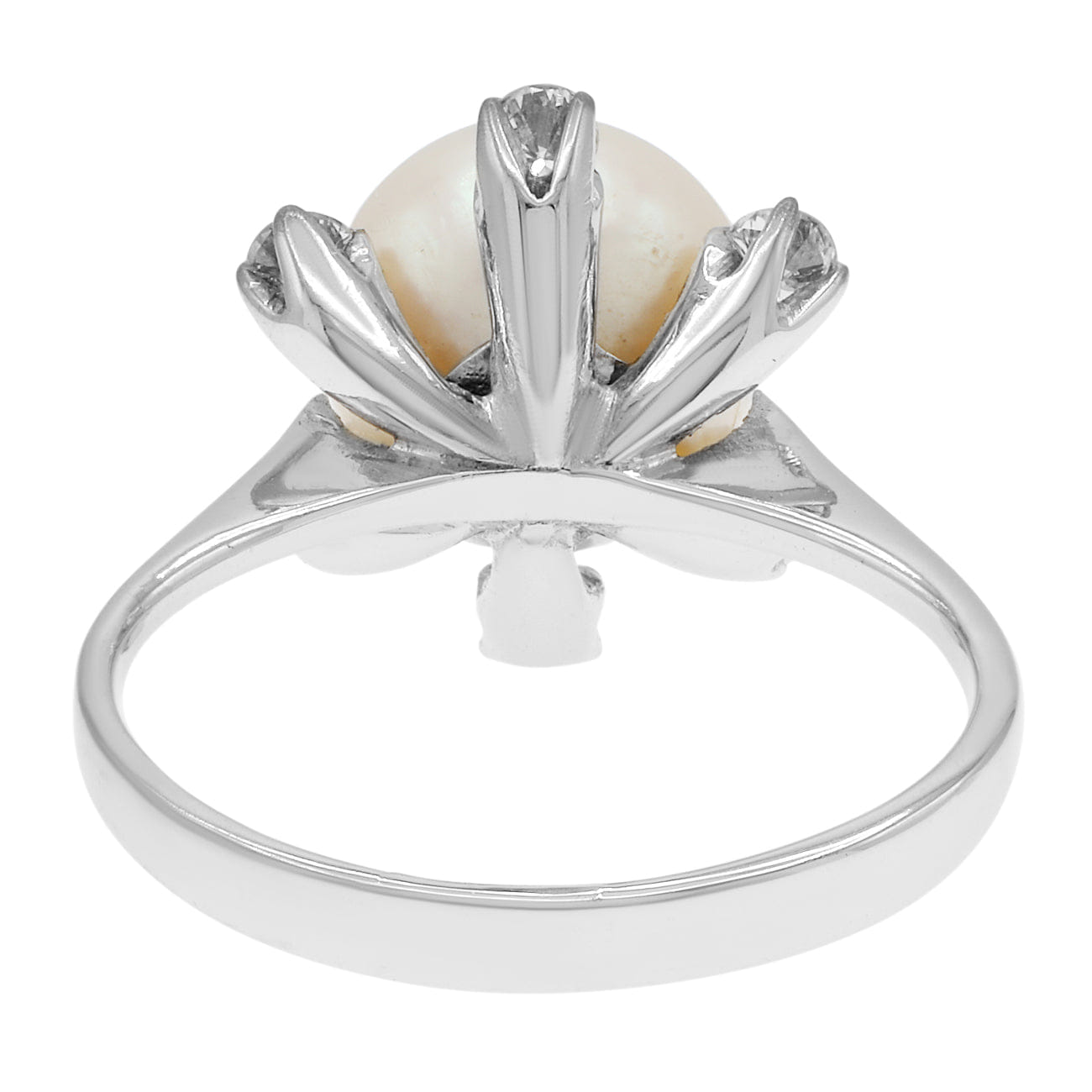 WHITE* 14K White Gold Akoya Pearl Ring