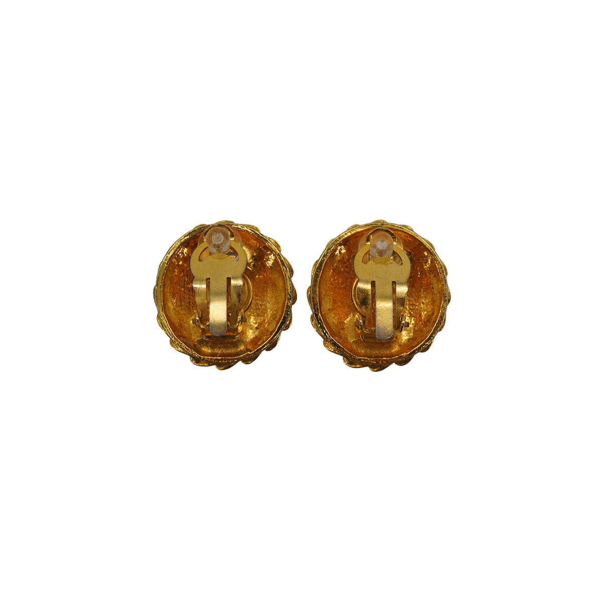 VINTAGE CHANEL EARRINGS MADEMOISELLE RHINESTONE ROUND ACCESSORY 90331677