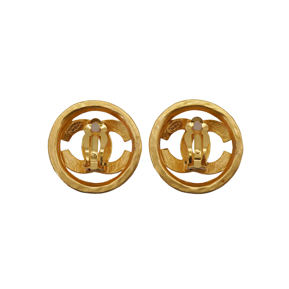 VINTAGE CHANEL EARRINGS COCOMARK CIRCLE ACCESSORY 94P 90331828