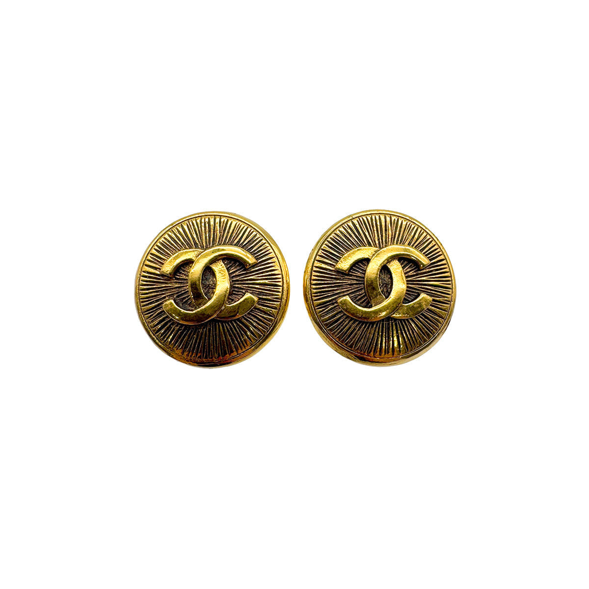 VINTAGE CHANEL EARRINGS COCOMARK GOLD ACCESSORY 90328683
