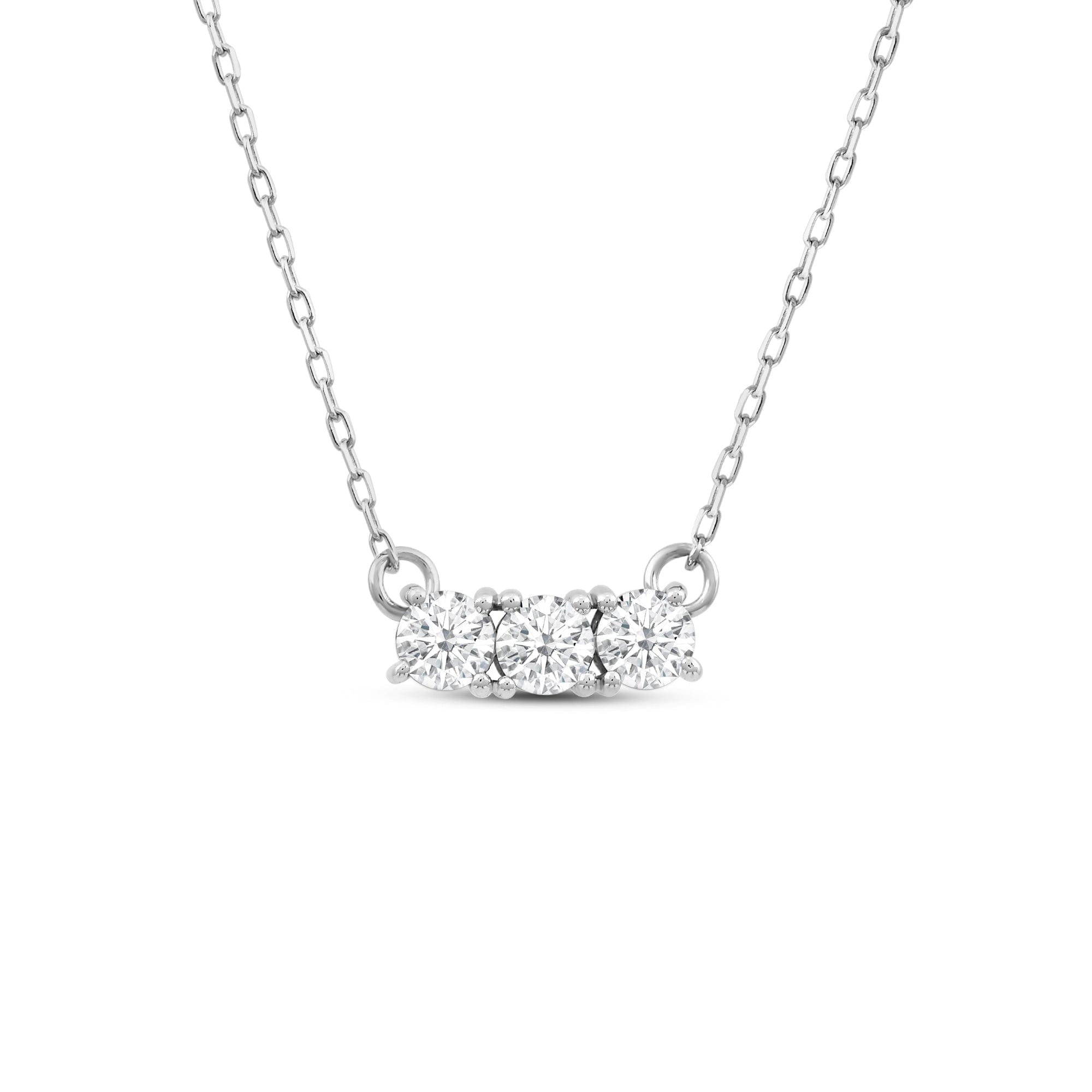 Diamond Dainty Three Stone Diamond Necklace