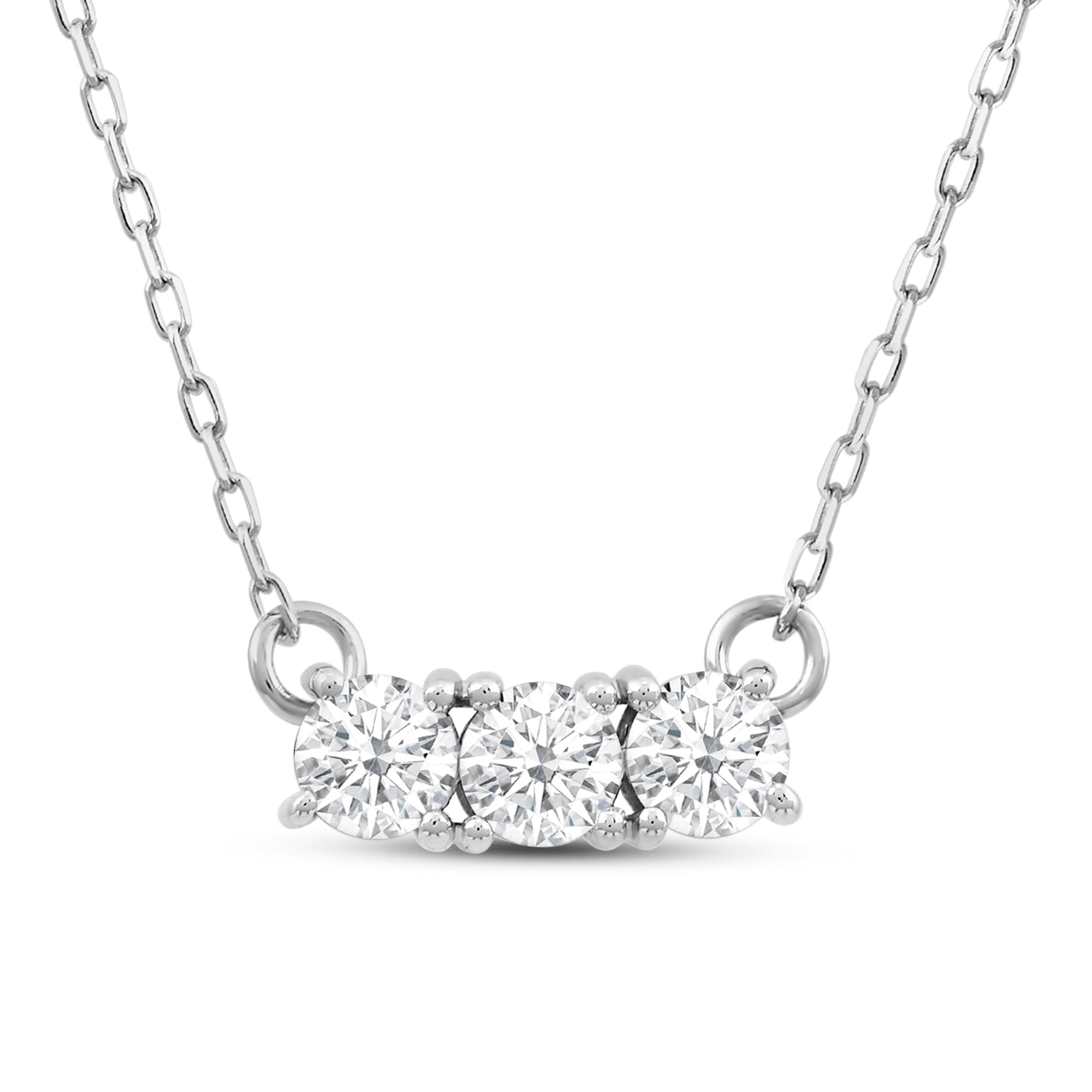Diamond Dainty Three Stone Diamond Necklace