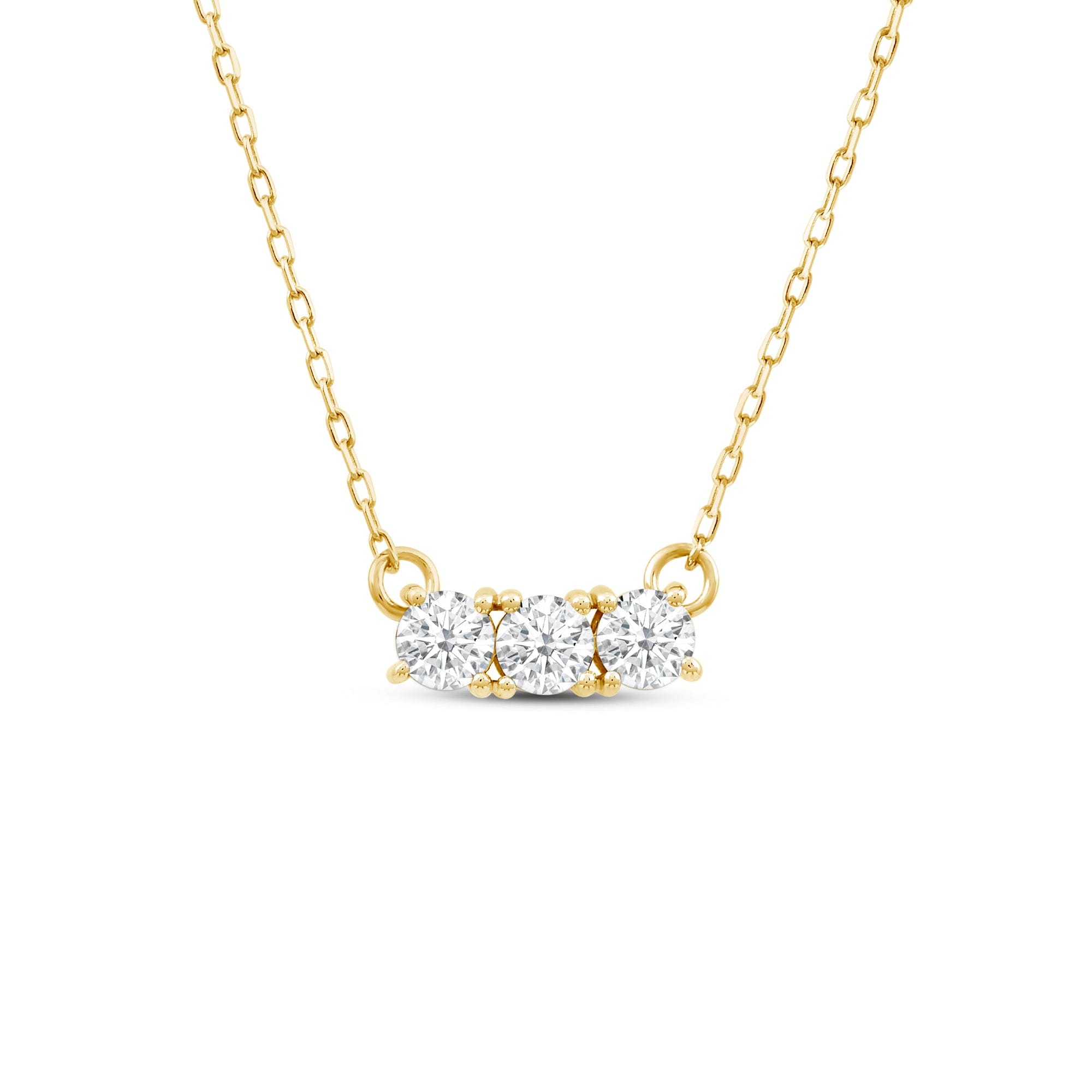 Diamond Dainty Three Stone Diamond Necklace