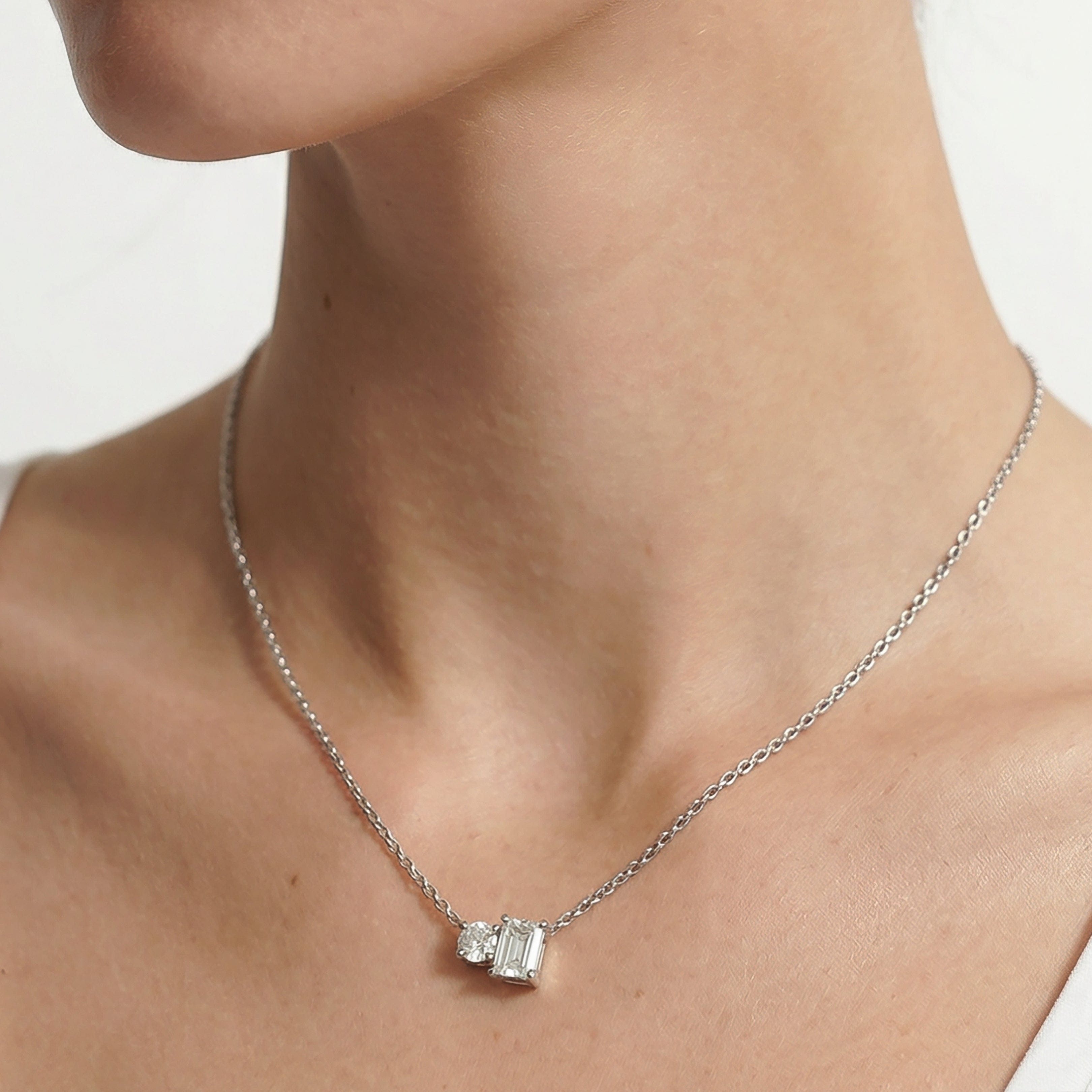 With Clarity Duet Emerald Necklace