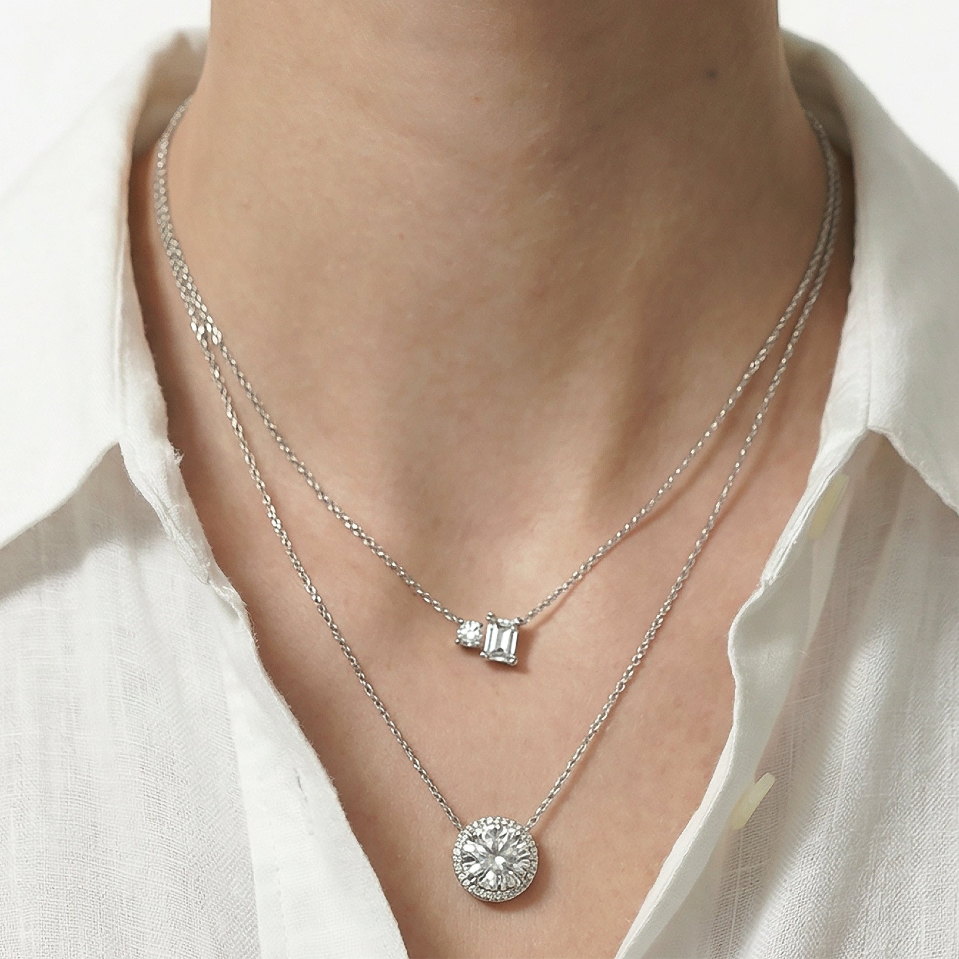 With Clarity Duet Emerald Necklace
