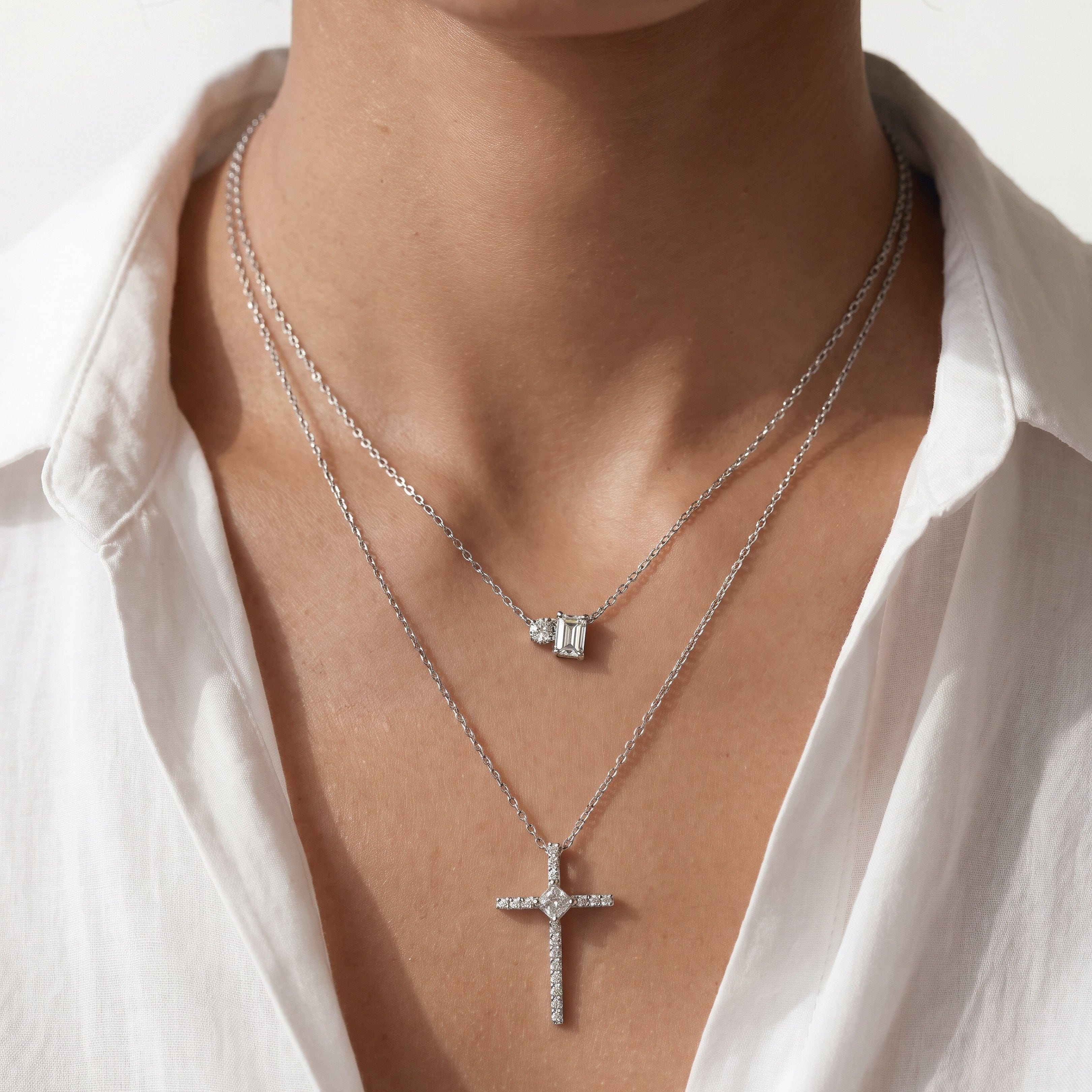 PRINCESS Kite Set Princess Lab Created Diamond Cross Pendant