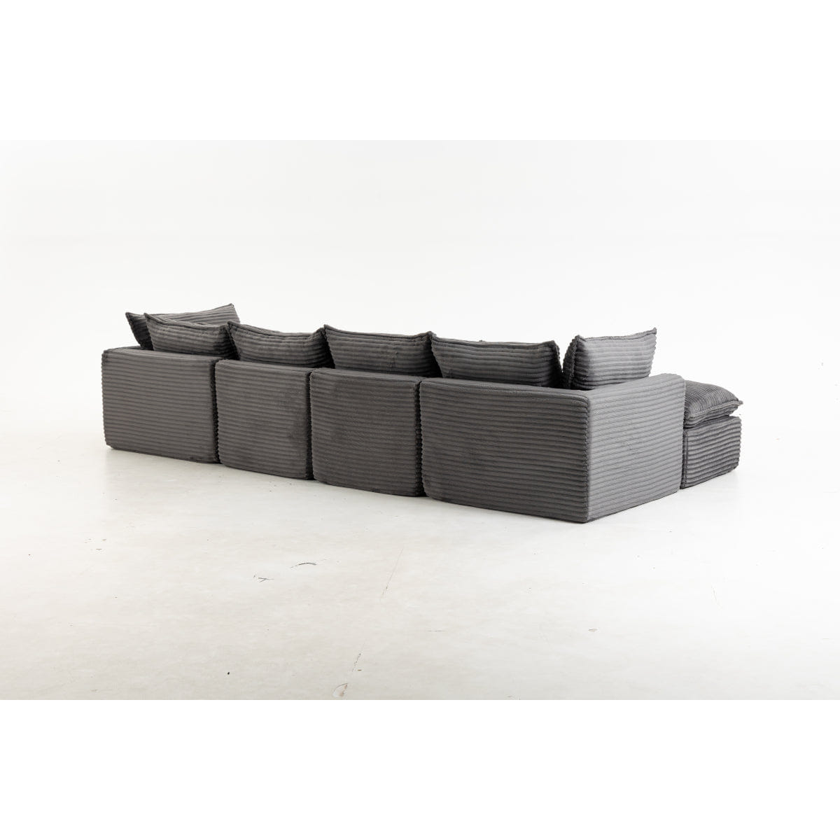 Corduroy Streamdale 129.8" Oversized Corduroy Modular Cloud Sectional Sofa with 2 Ottomans